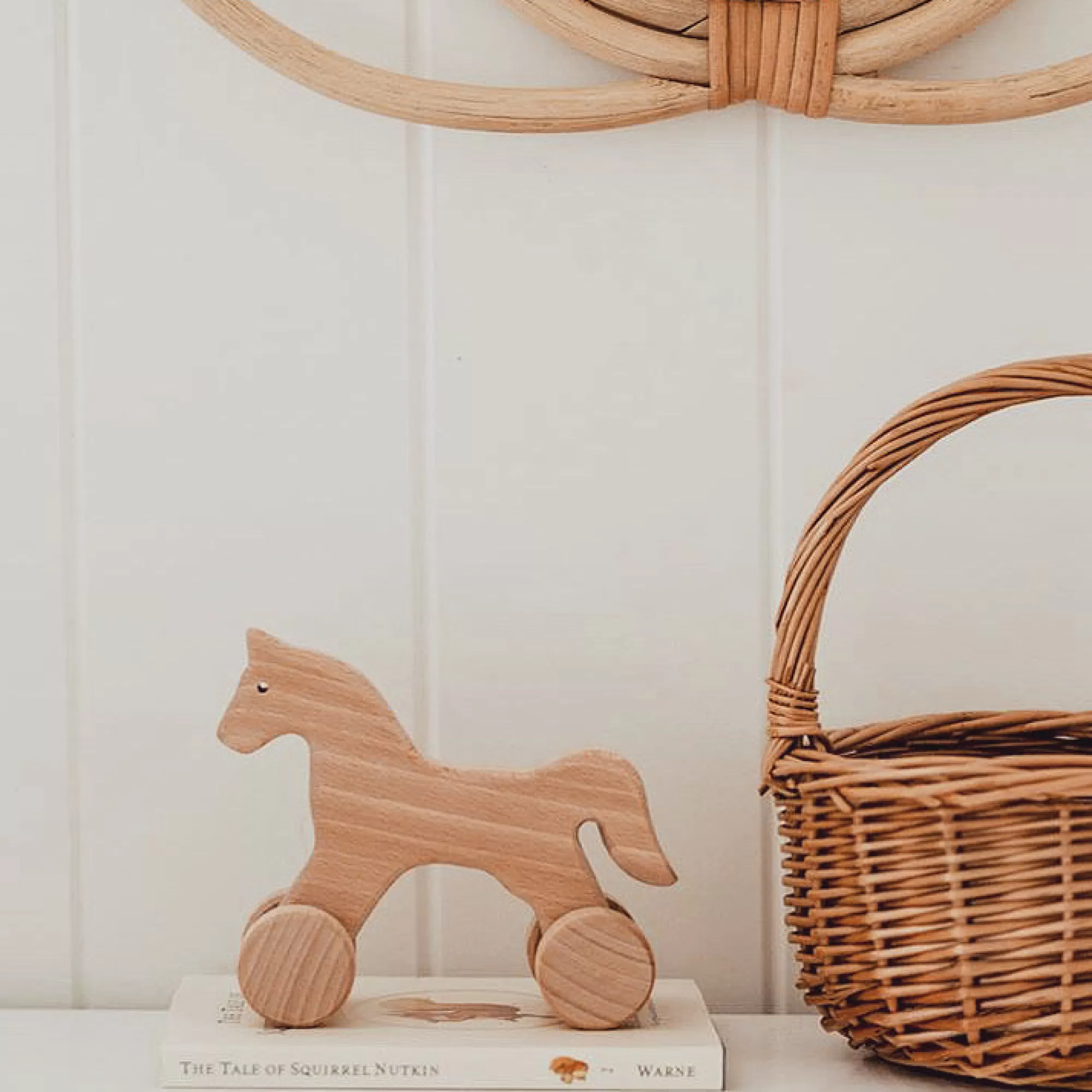 Jasio Push & Pull Along-Wooden Push Along Horse - Abby