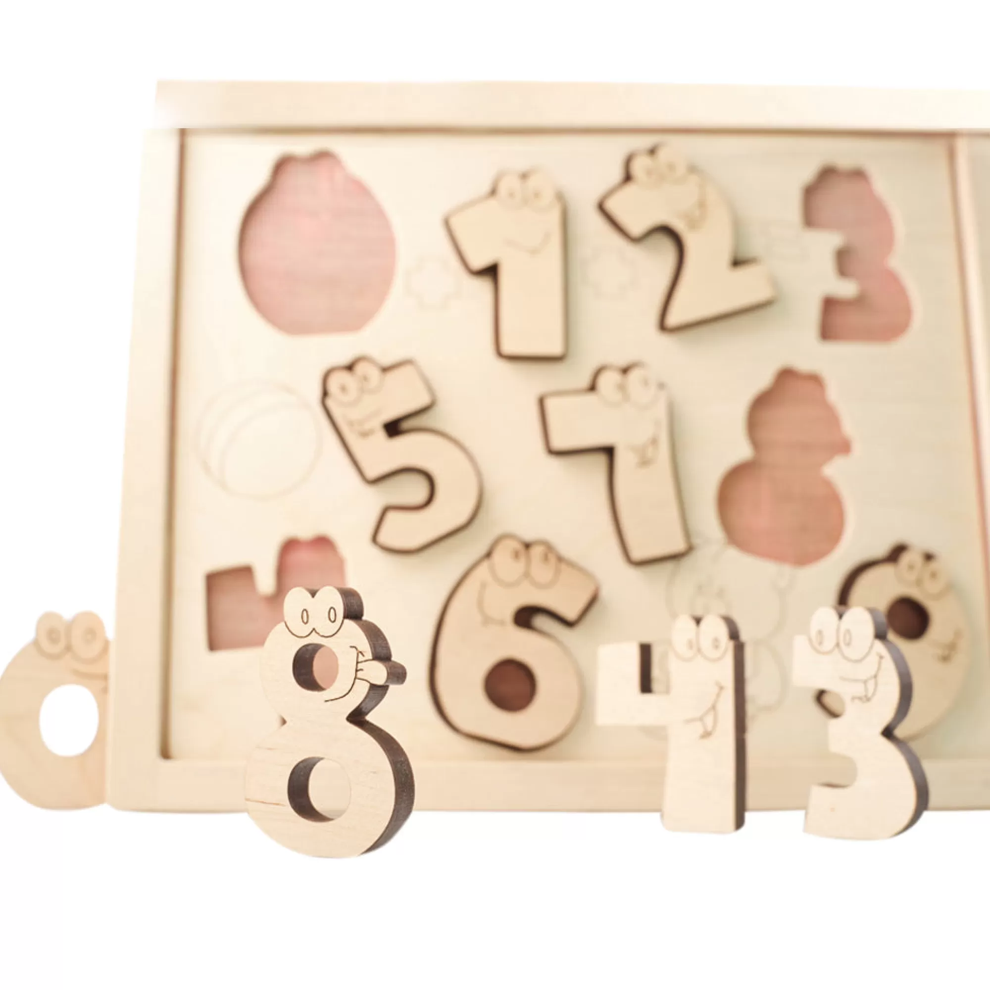 Kubi Dubi Montessori Toys-Wooden Puzzle - Funny Numbers