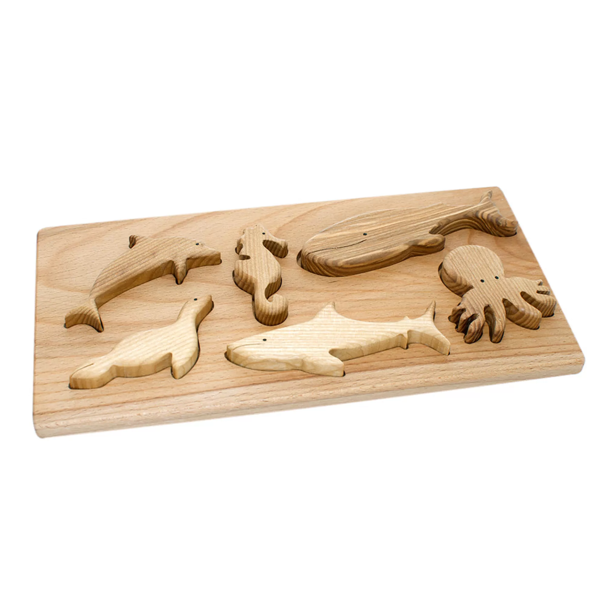 Oshkin Wooden Craft Montessori Toys-Wooden Puzzle - Sea Animals