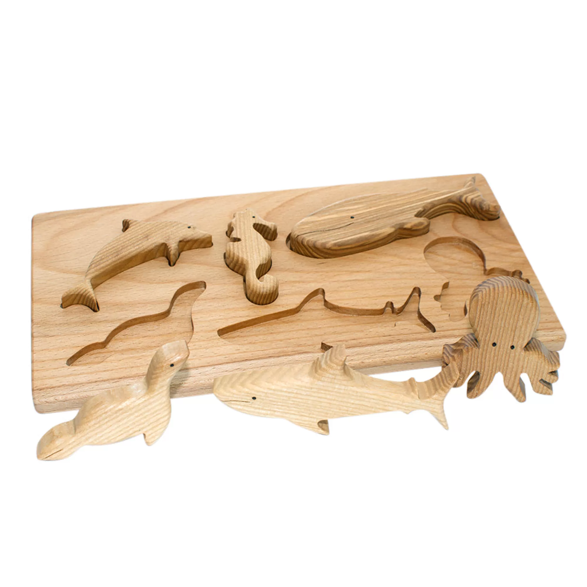 Oshkin Wooden Craft Montessori Toys-Wooden Puzzle - Sea Animals