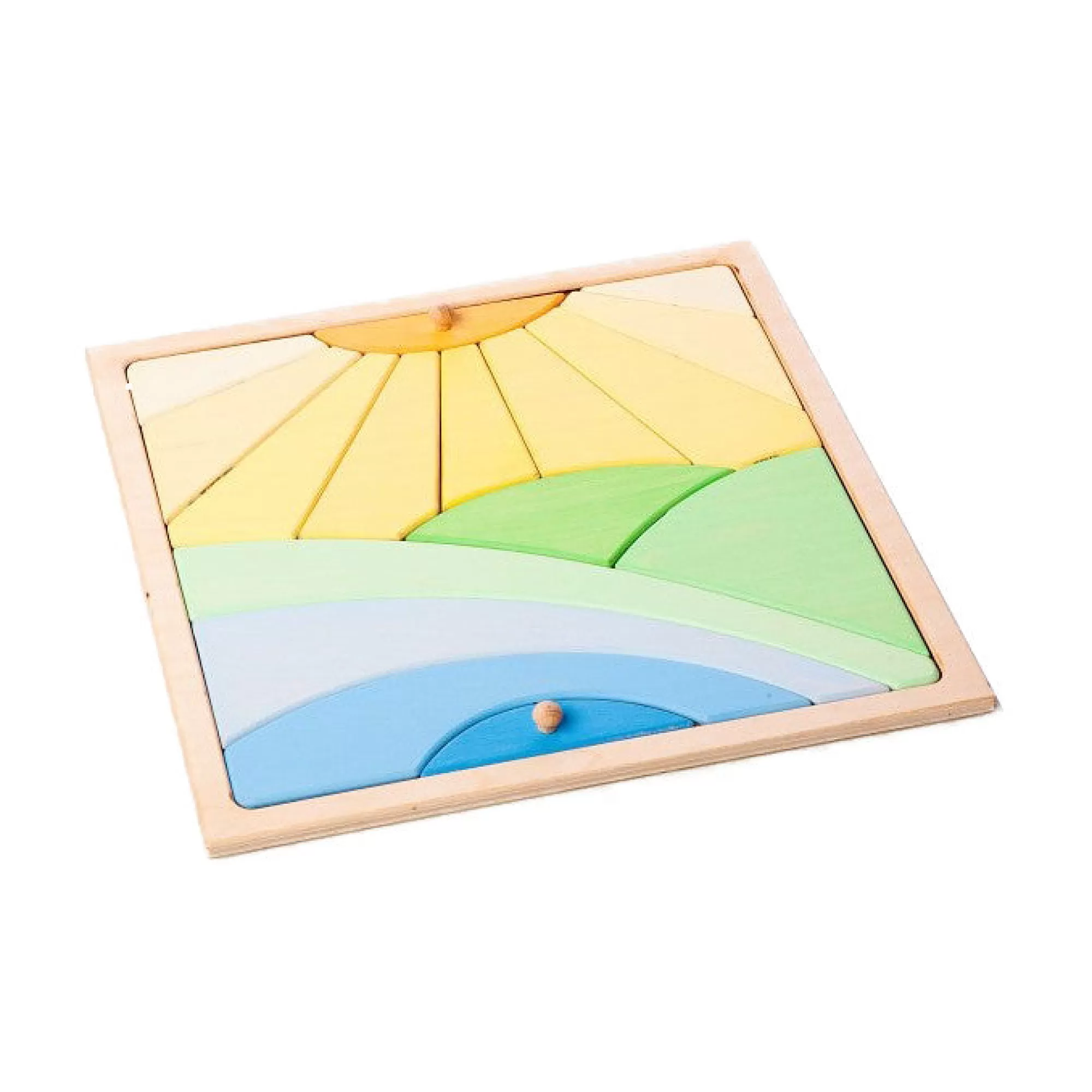 Playful Wood Montessori Toys-Wooden Puzzle - Sun