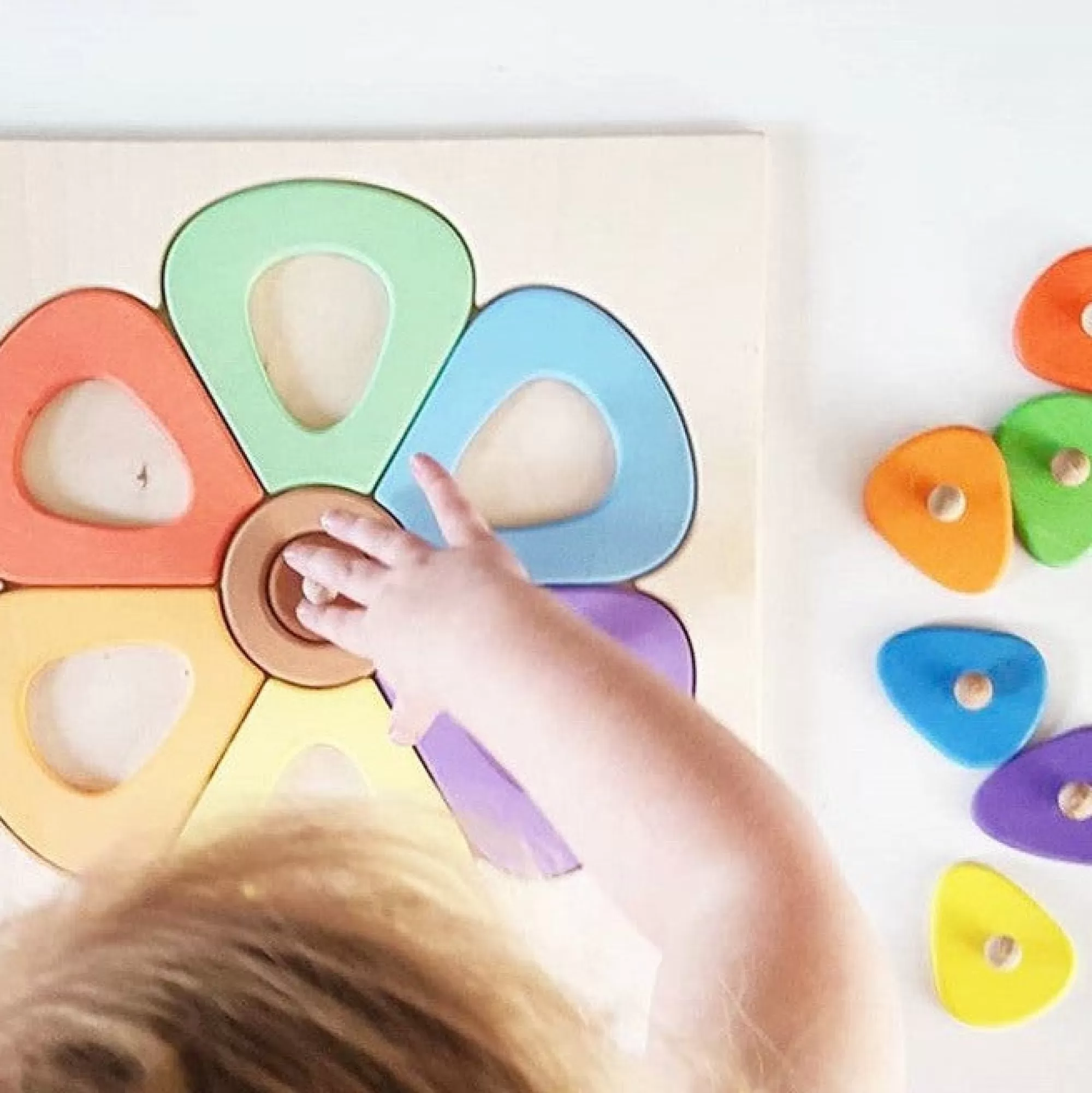 Playful Wood Montessori Toys-Wooden Puzzle Flower