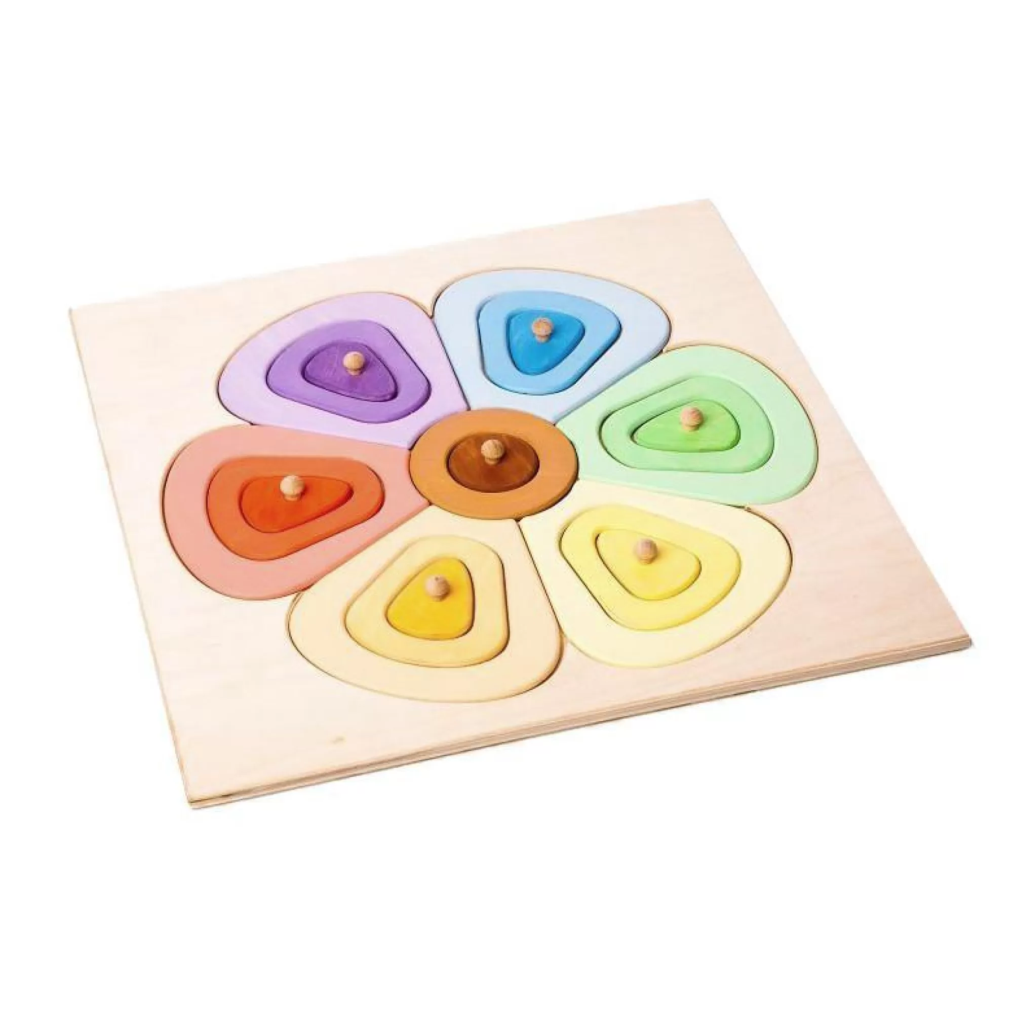 Playful Wood Montessori Toys-Wooden Puzzle Flower - Large