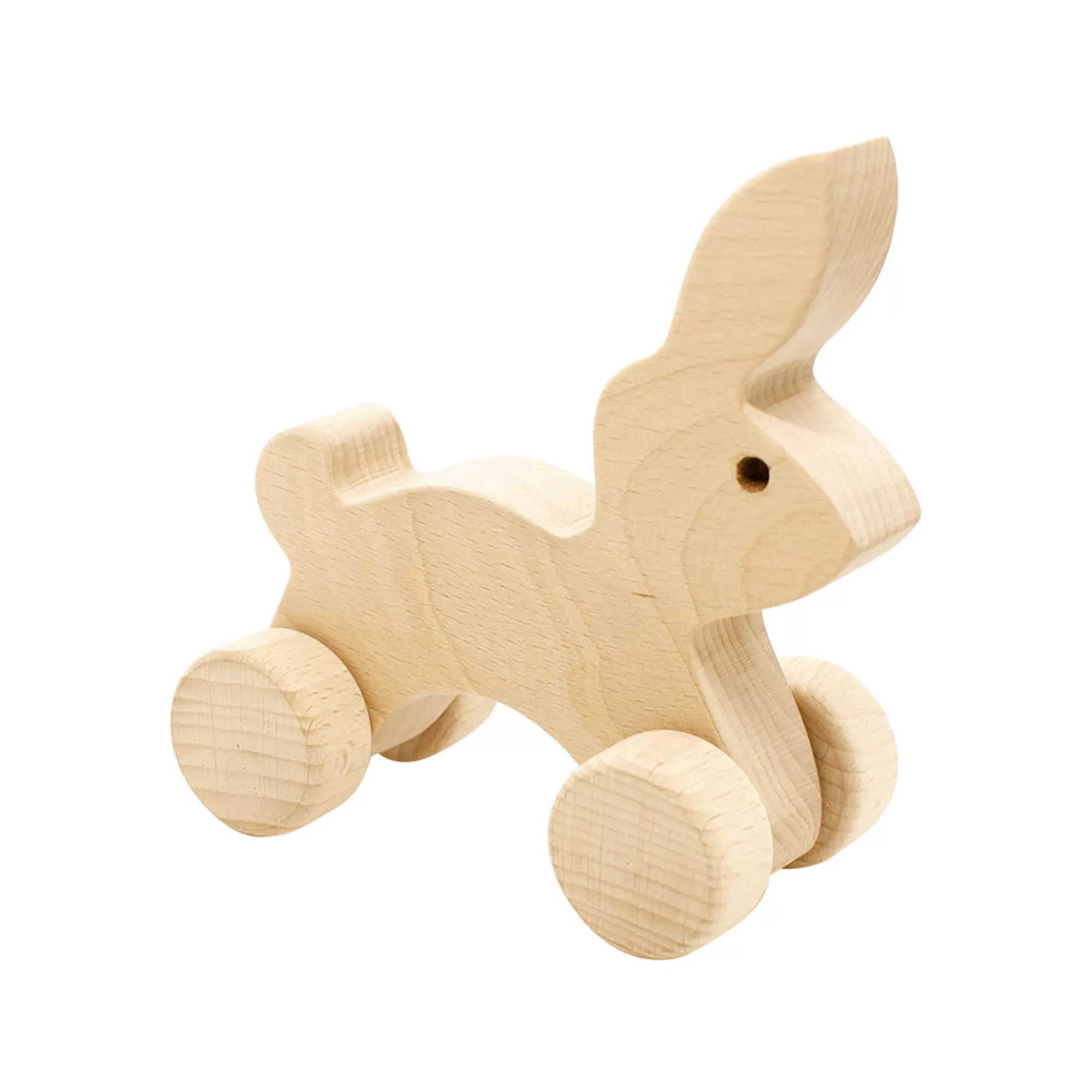 Jasio Push & Pull Along-Wooden Rabbit Push Along - Hoppy