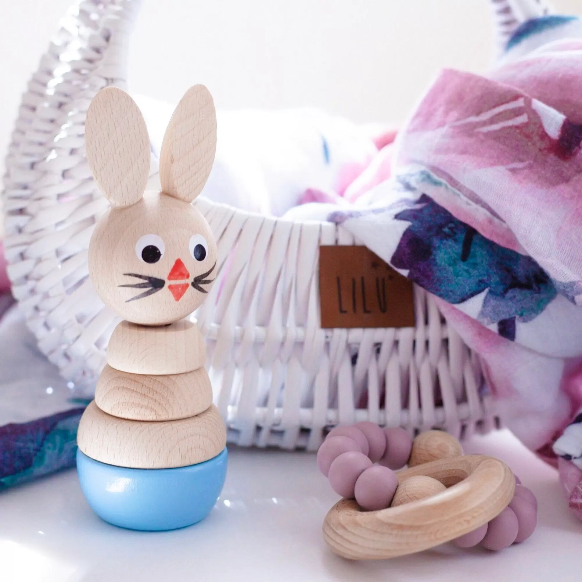 Miva Vacov Montessori Toys-Wooden Rabbit Stacking Puzzle - Bobby