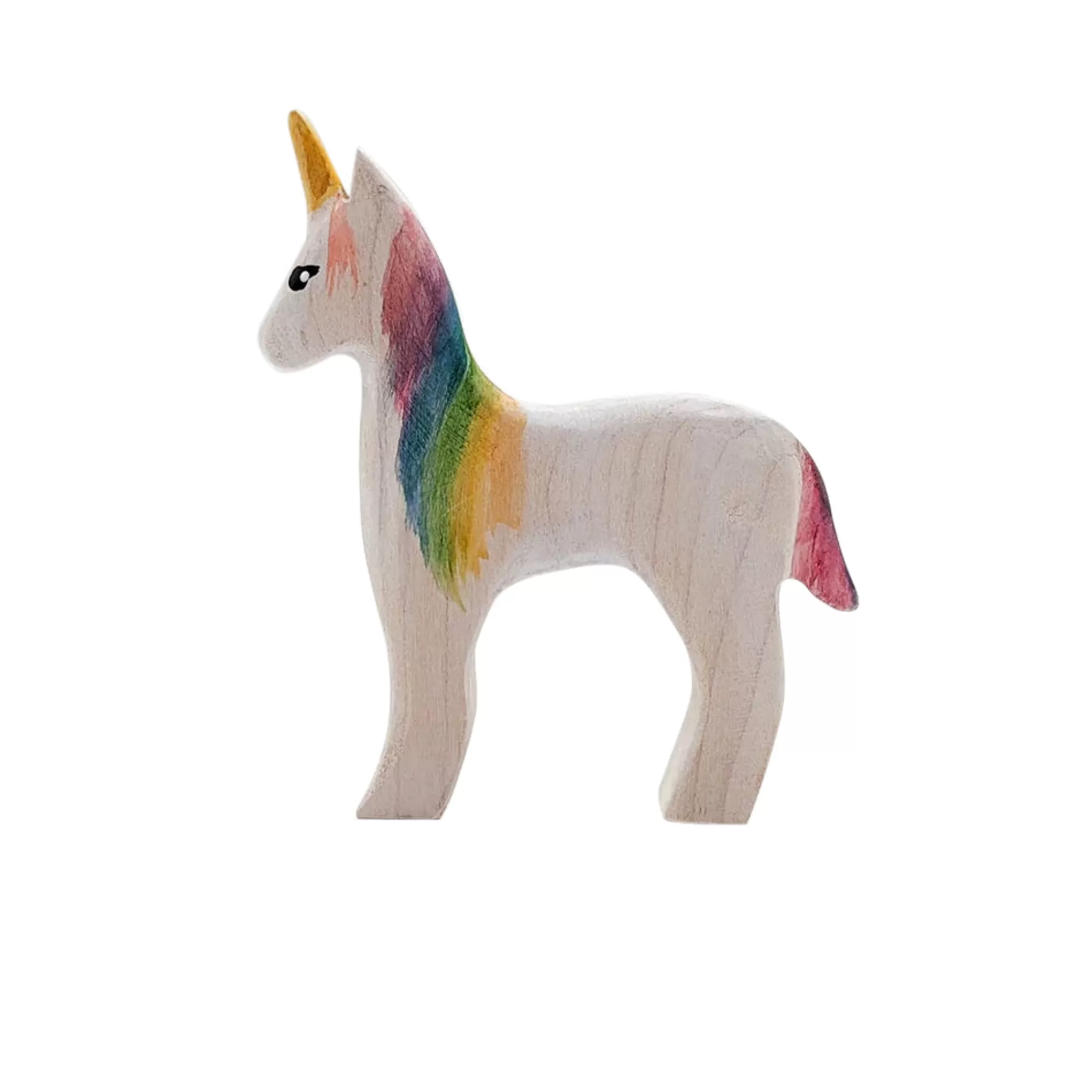 NOM Handcrafted Waldorf Inspired-Wooden Rainbow Unicorn - Foal