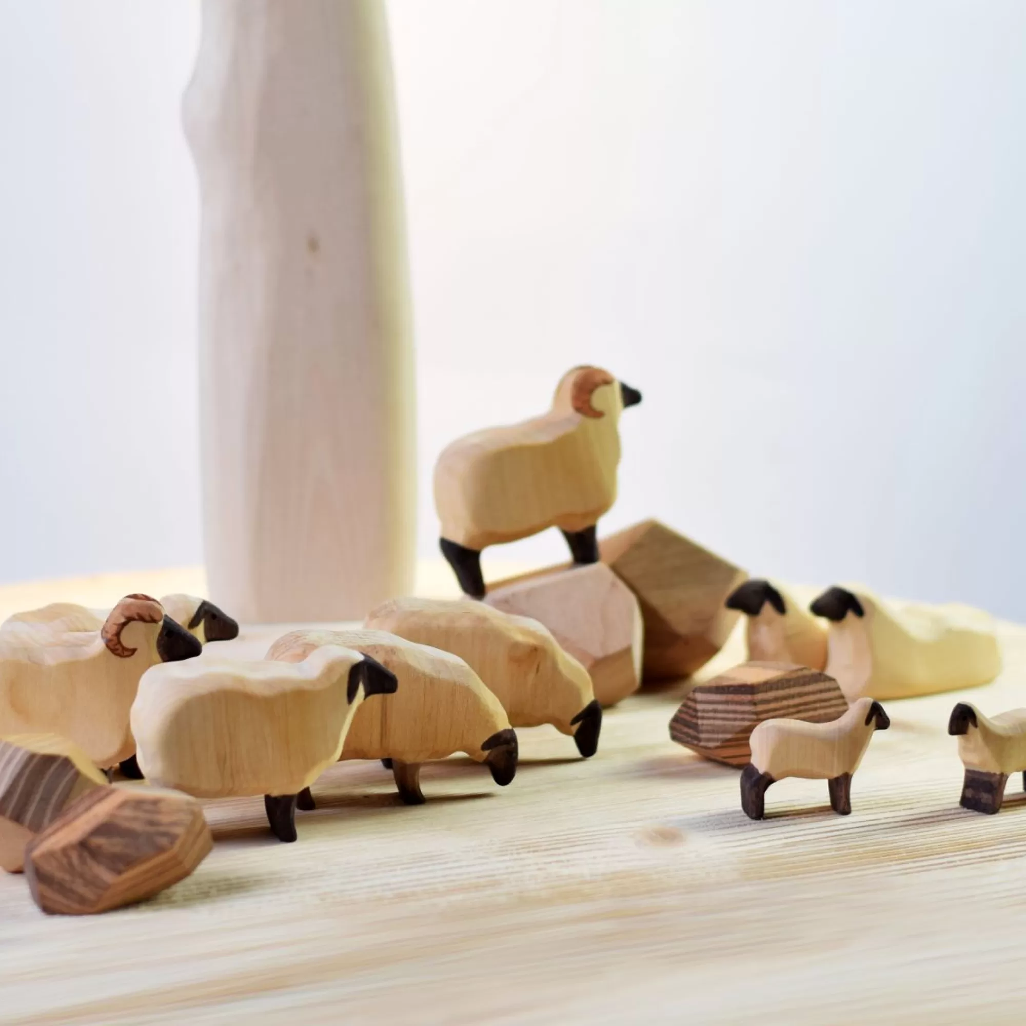 Bumbu Toys Farm Animals-Wooden Ram Standing