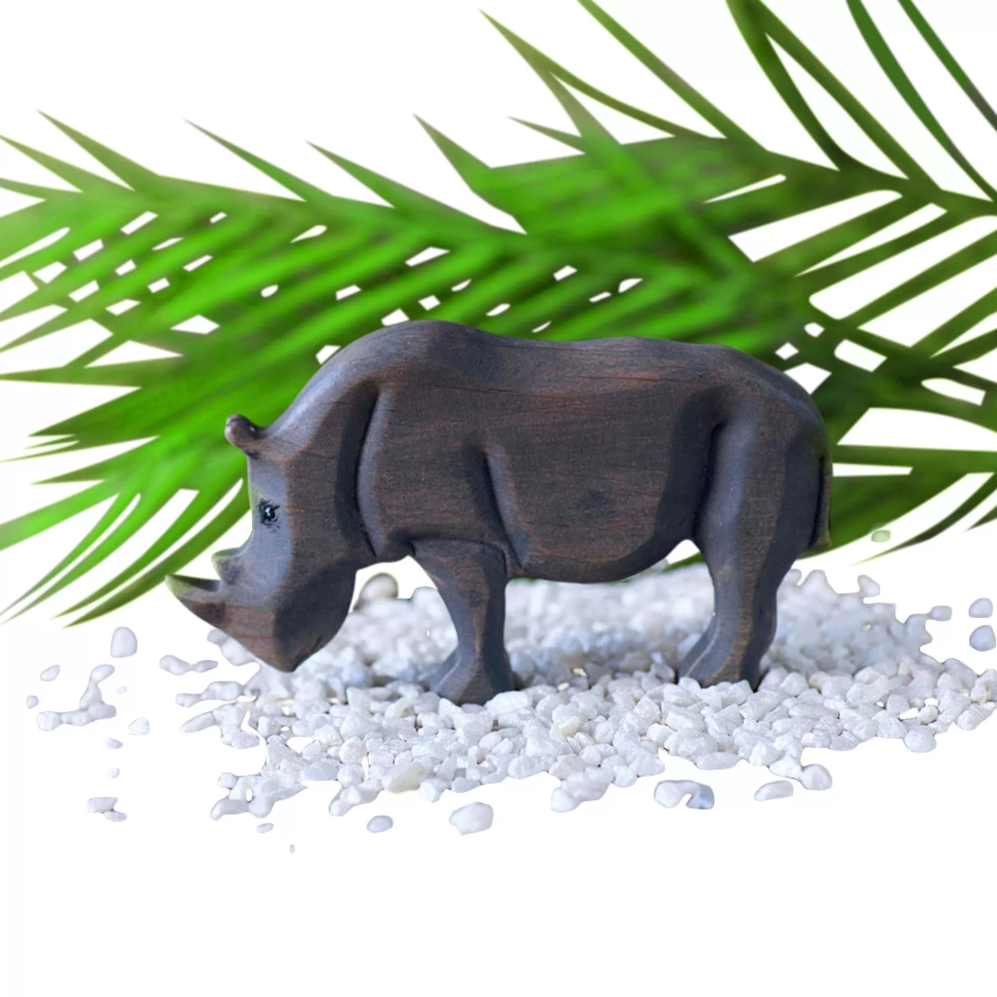 Green Taiga African Animals-Wooden Rhino