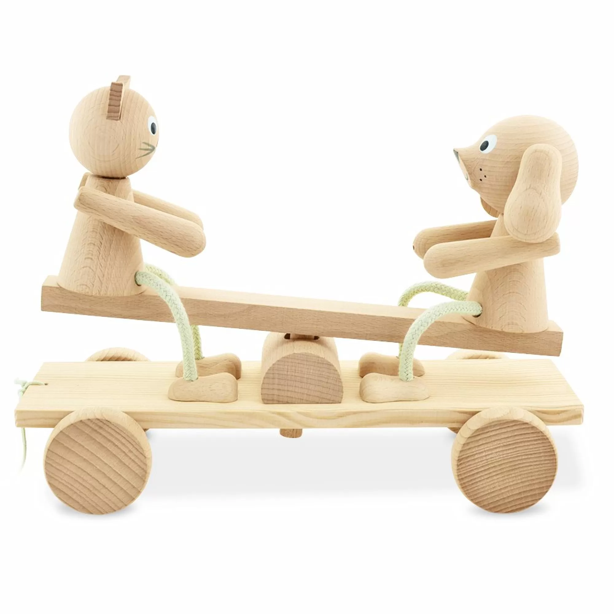 Miva Vacov Push & Pull Along-Wooden See Saw Pull Along - Carl & Coco