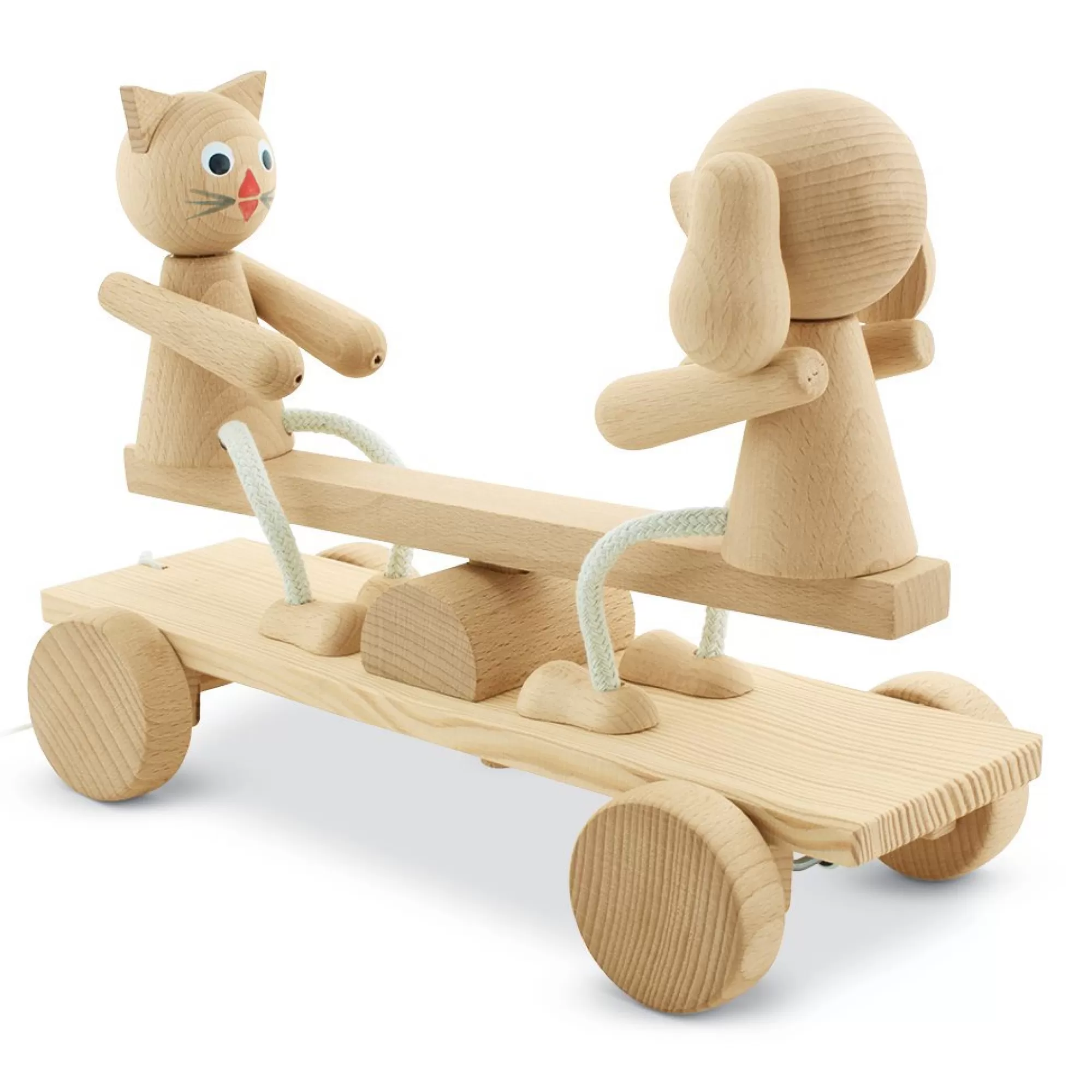 Miva Vacov Push & Pull Along-Wooden See Saw Pull Along - Carl & Coco