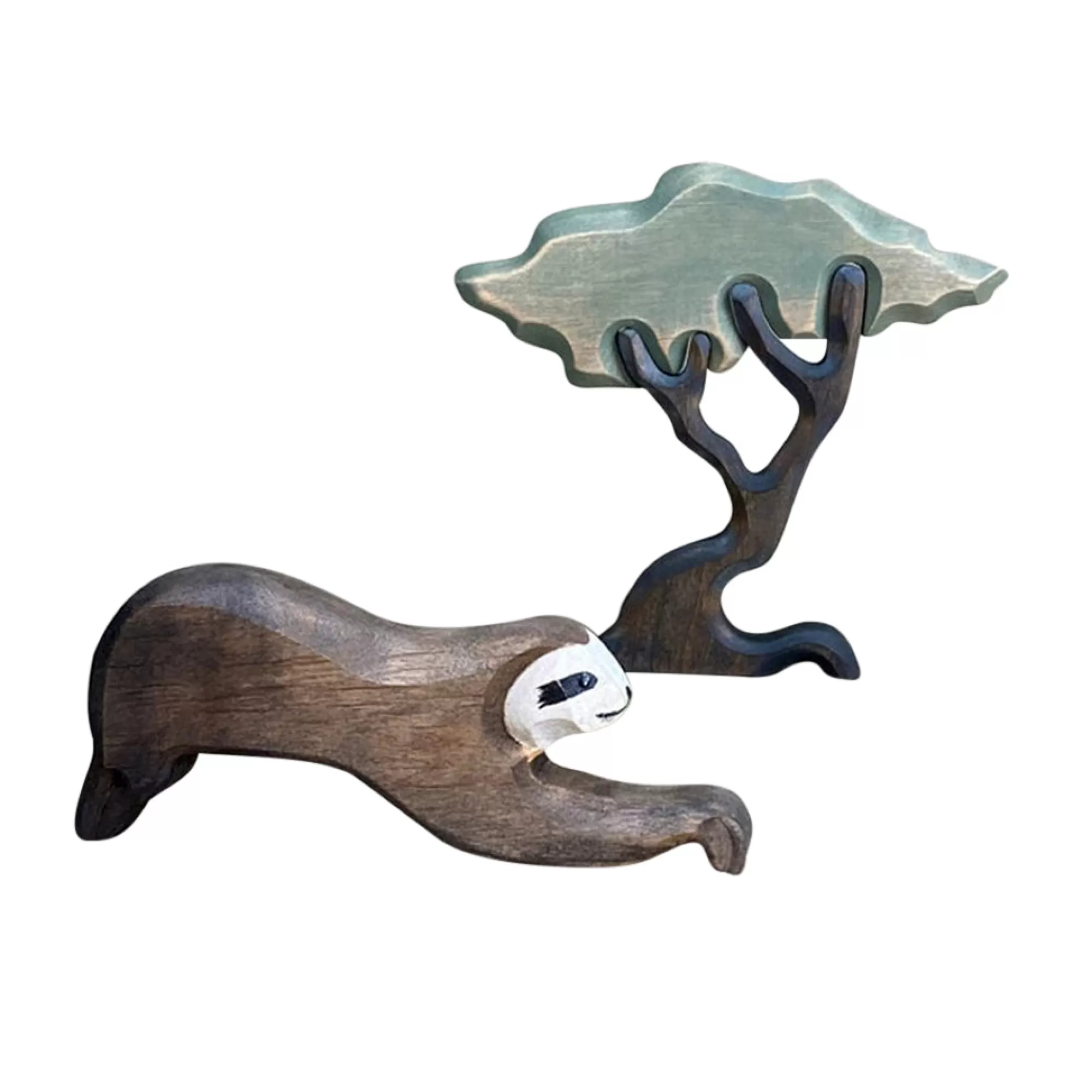 Green Taiga Forest Animals-Wooden Sloth