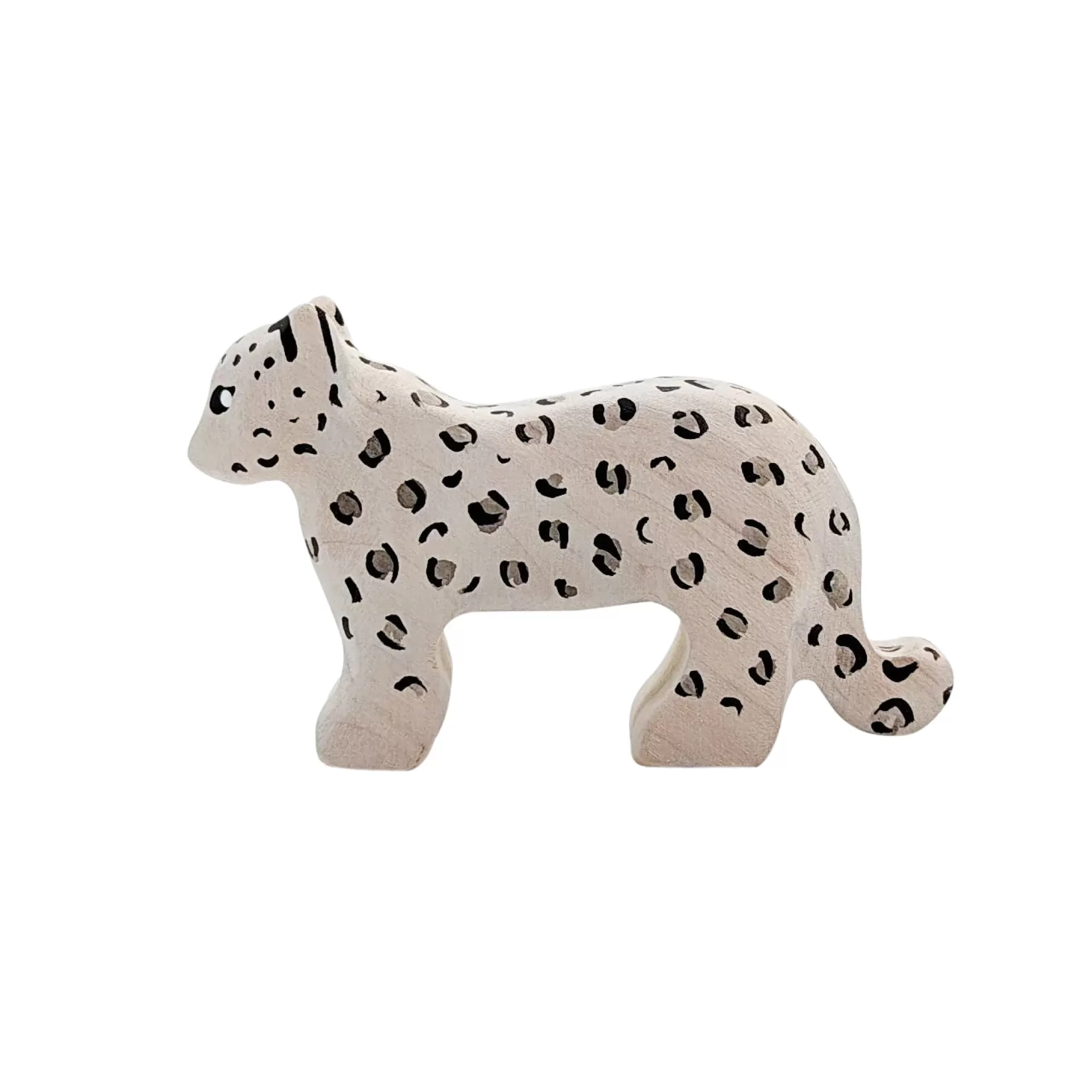 NOM Handcrafted Waldorf Inspired-Wooden Snow Leopard - Cub