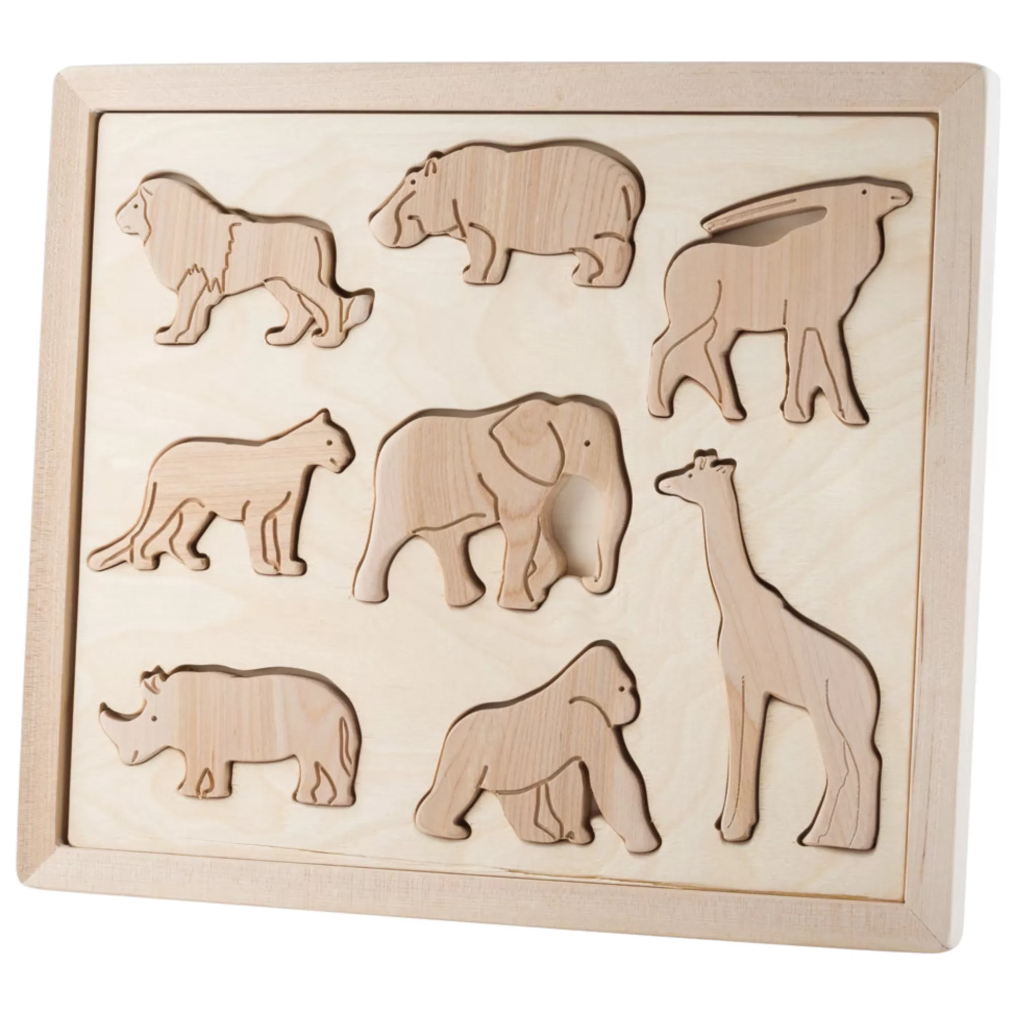 Kubi Dubi Montessori Toys-Wooden Sorting Puzzle - Animals Of Africa