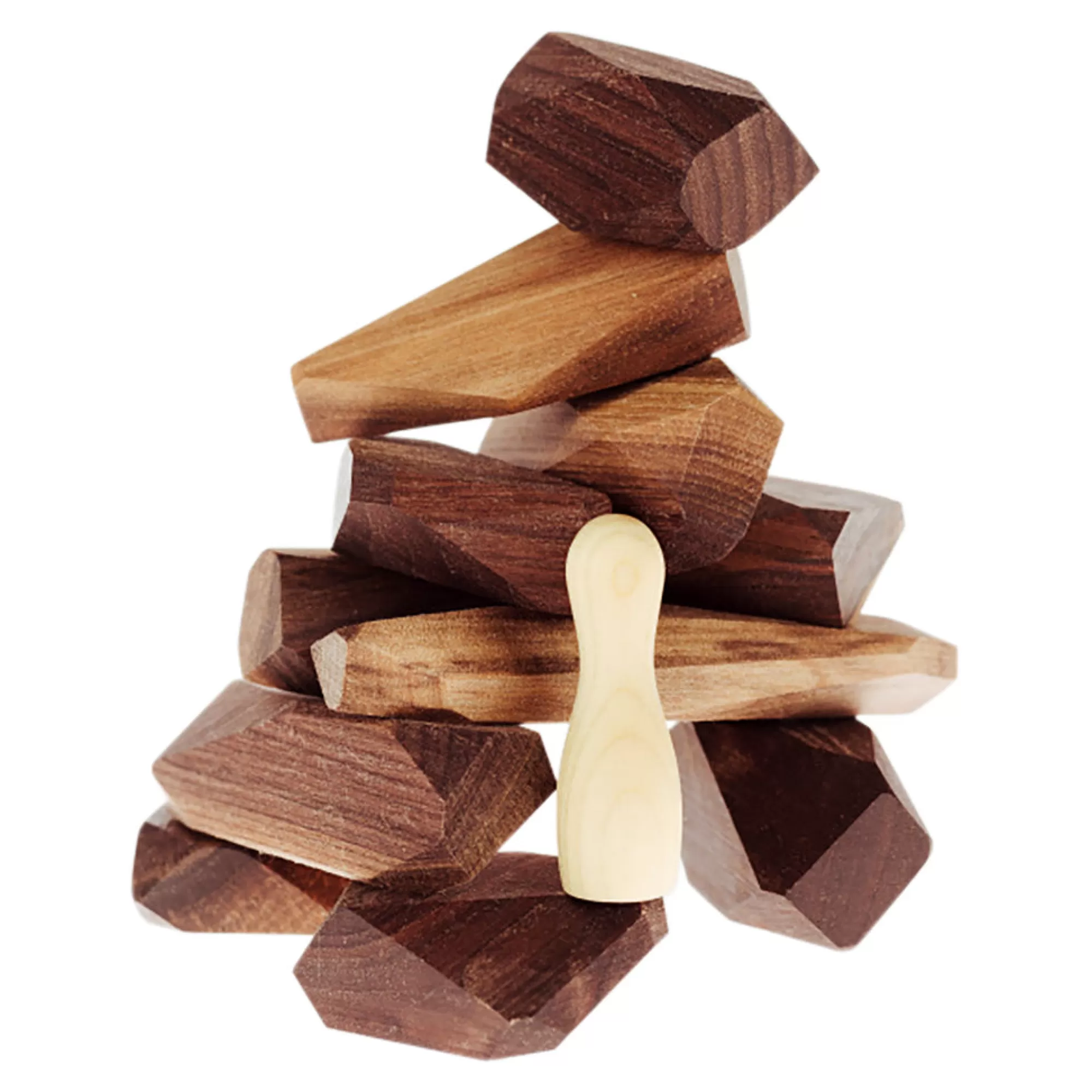 Pislik Toys Balance Games-Wooden Stackable Balancing Rocks - Luxe Edition