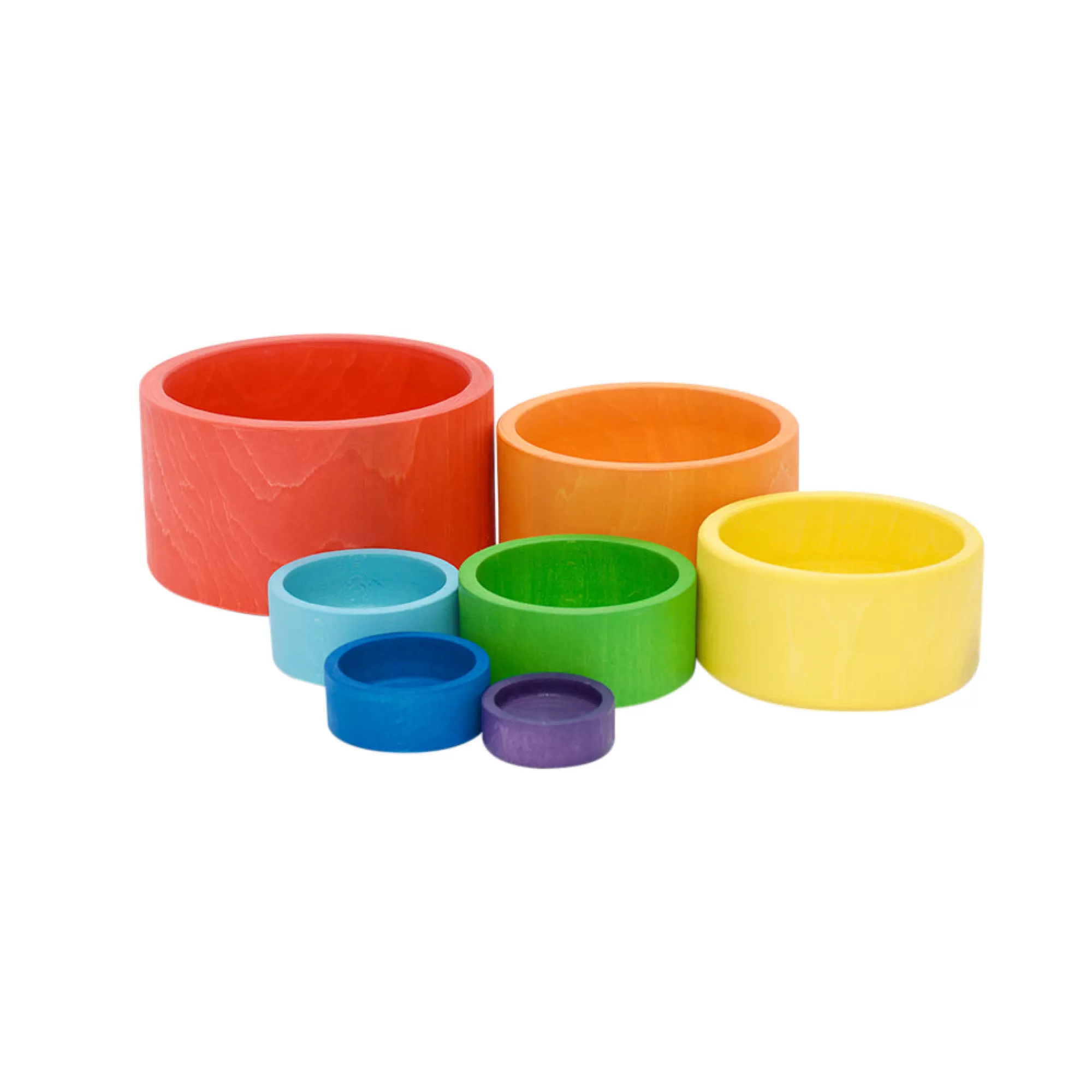 Wooden Educational Toy Montessori Toys-Wooden Stacking Bowls - Rainbow