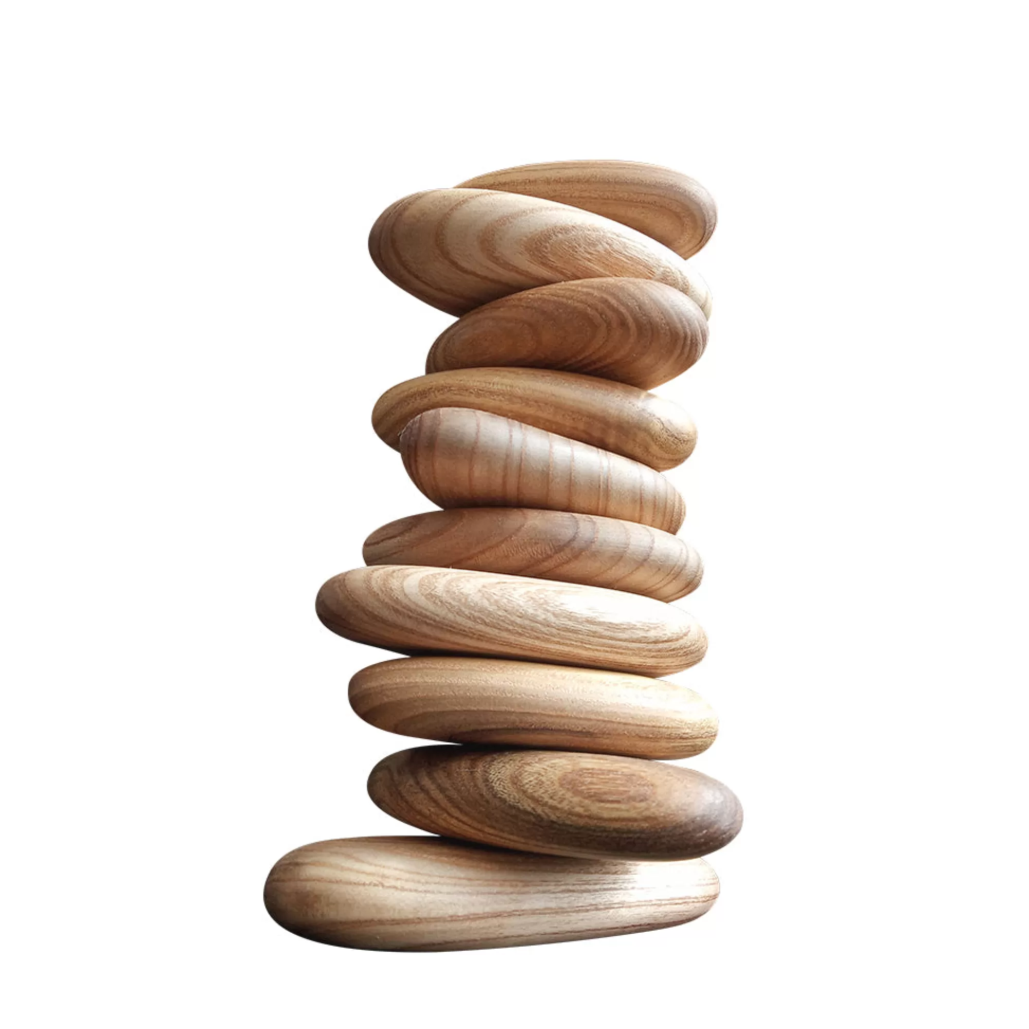 Wooden Educational Toy Balance Games-Wooden Stacking Pebbles - Catalpa