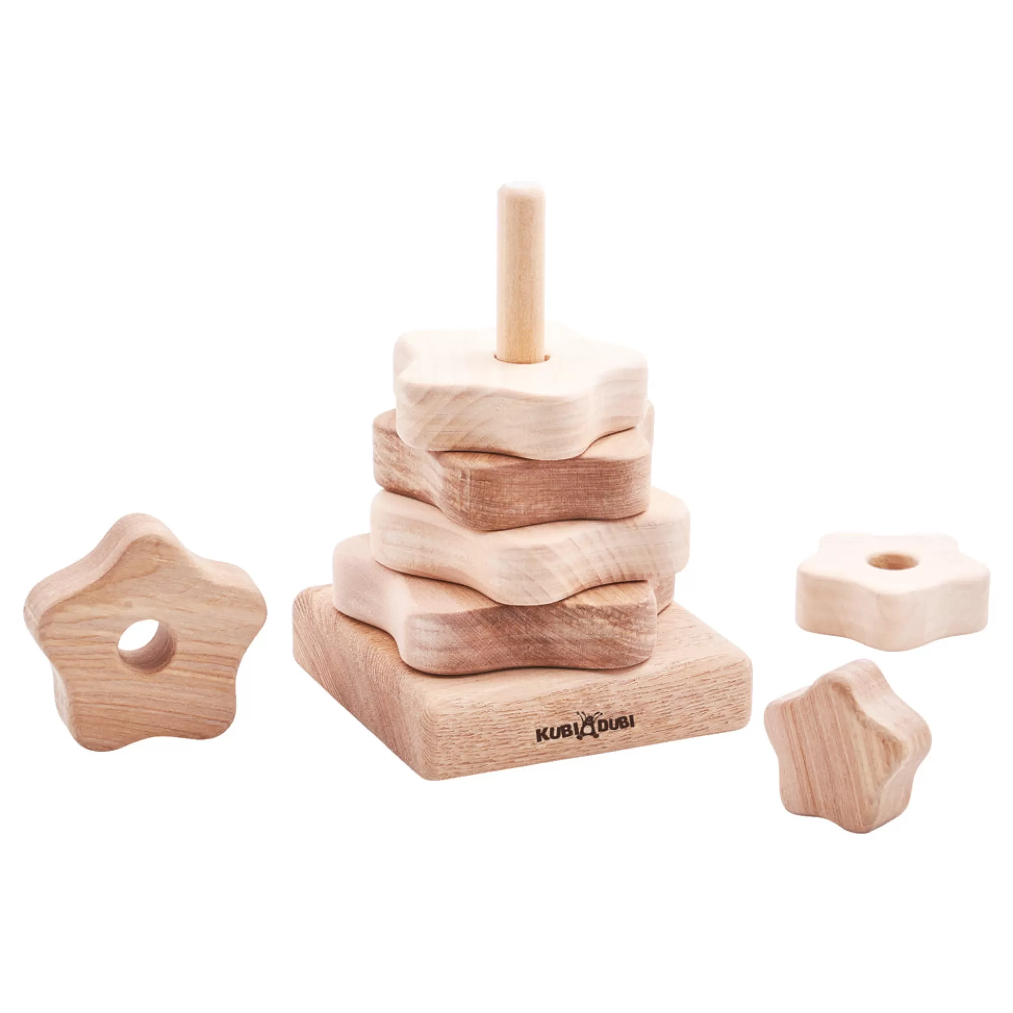 Kubi Dubi Montessori Toys-Wooden Stacking Pyramid - Modern