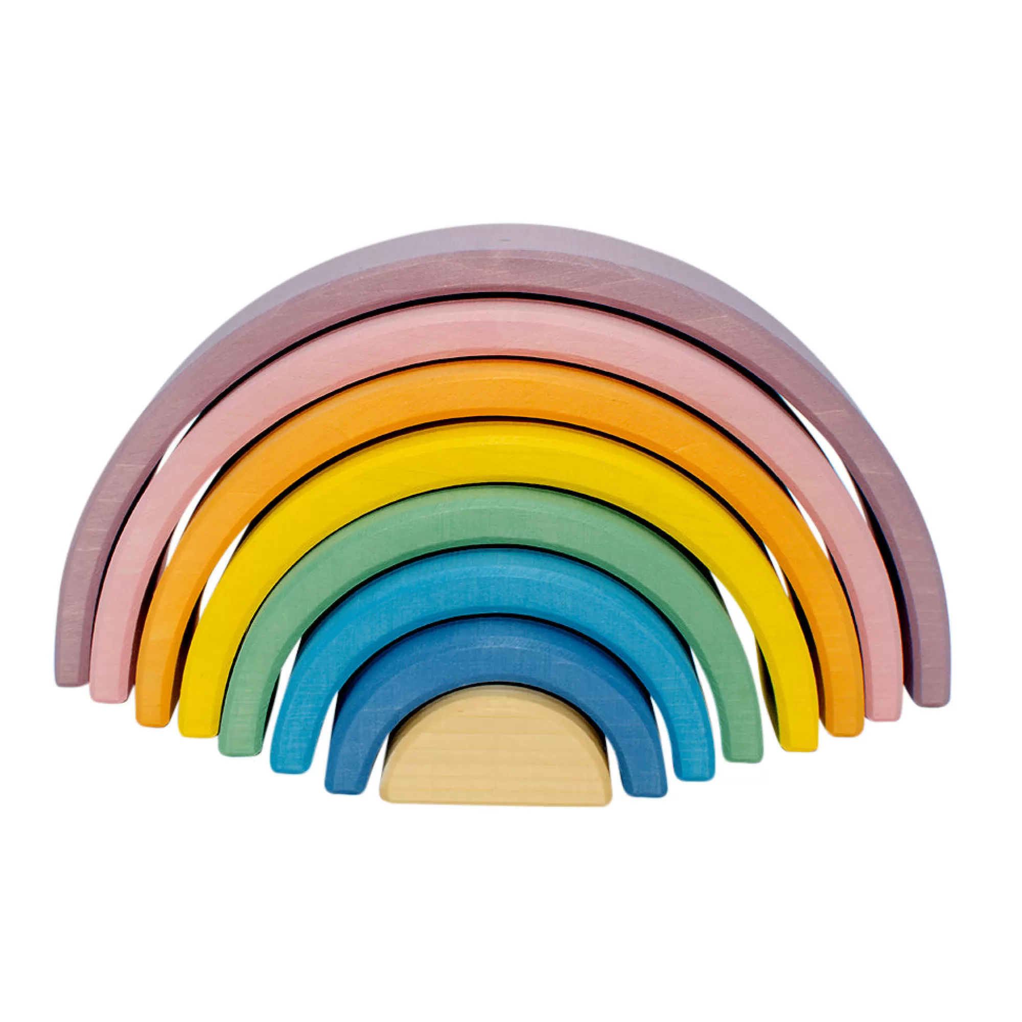 Wooden Educational Toy Arches & Rainbows-Wooden Stacking Rainbow - Pastel 8Pcs