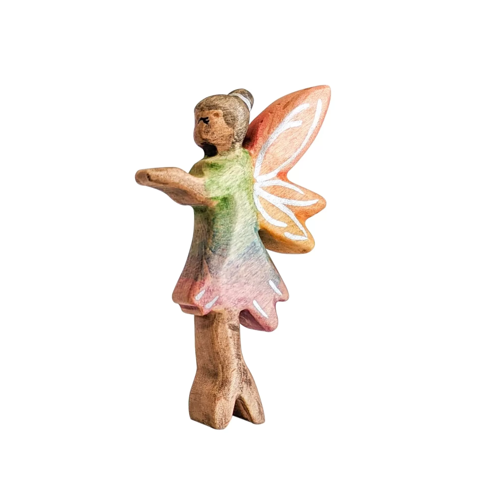 NOM Handcrafted Waldorf Inspired-Wooden Standing Fairy - Dark