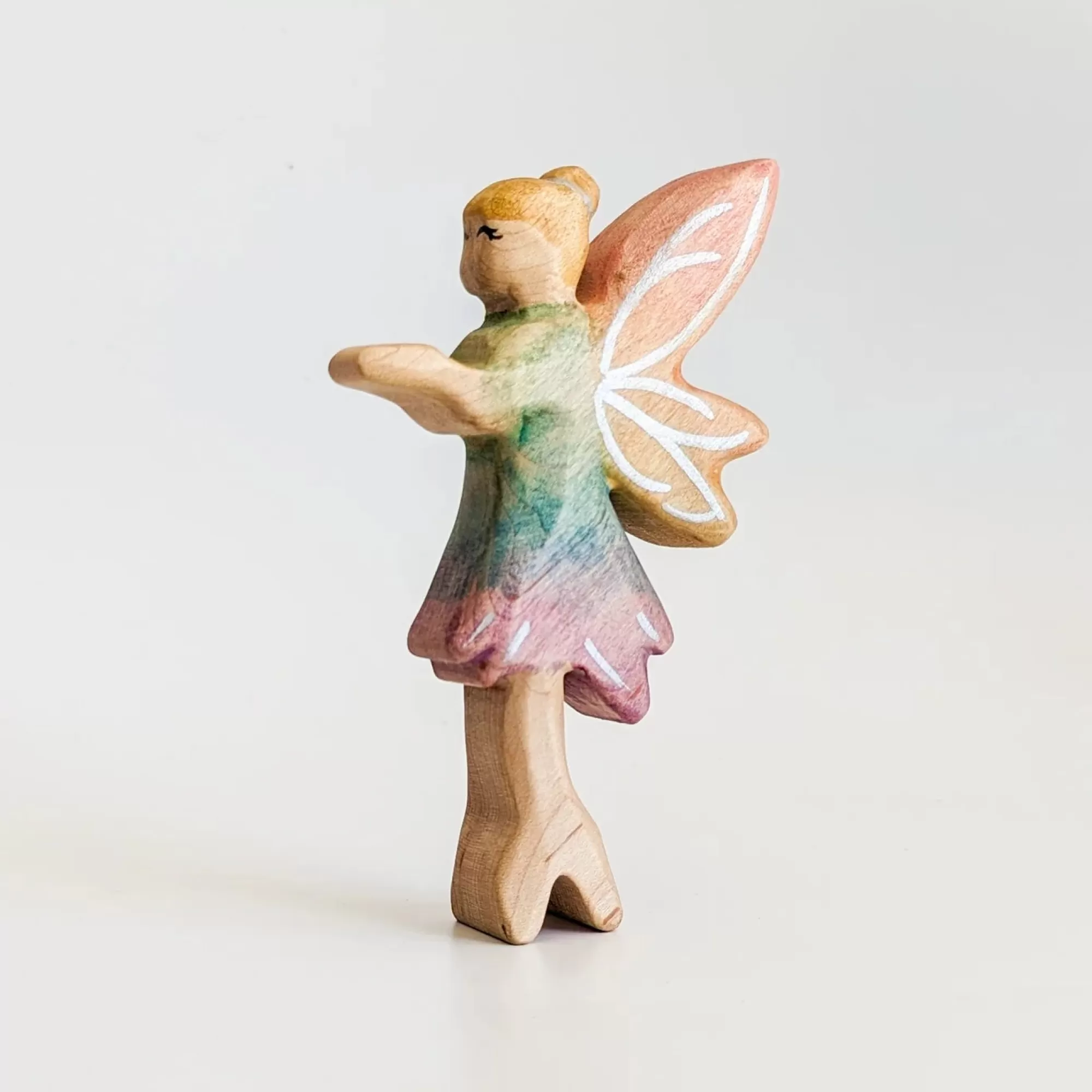 NOM Handcrafted Waldorf Inspired-Wooden Standing Fairy - Light