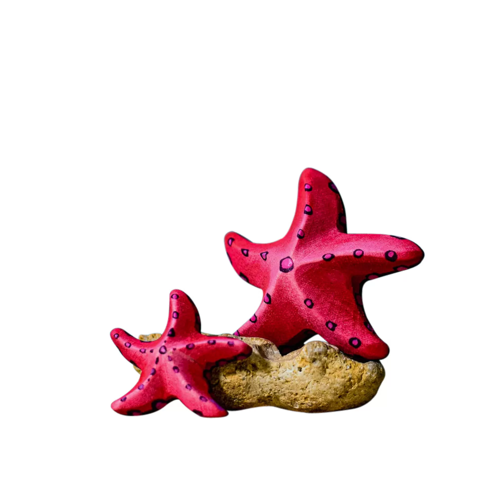 Bumbu Toys Sea Animals-Wooden Starfish Set - Red