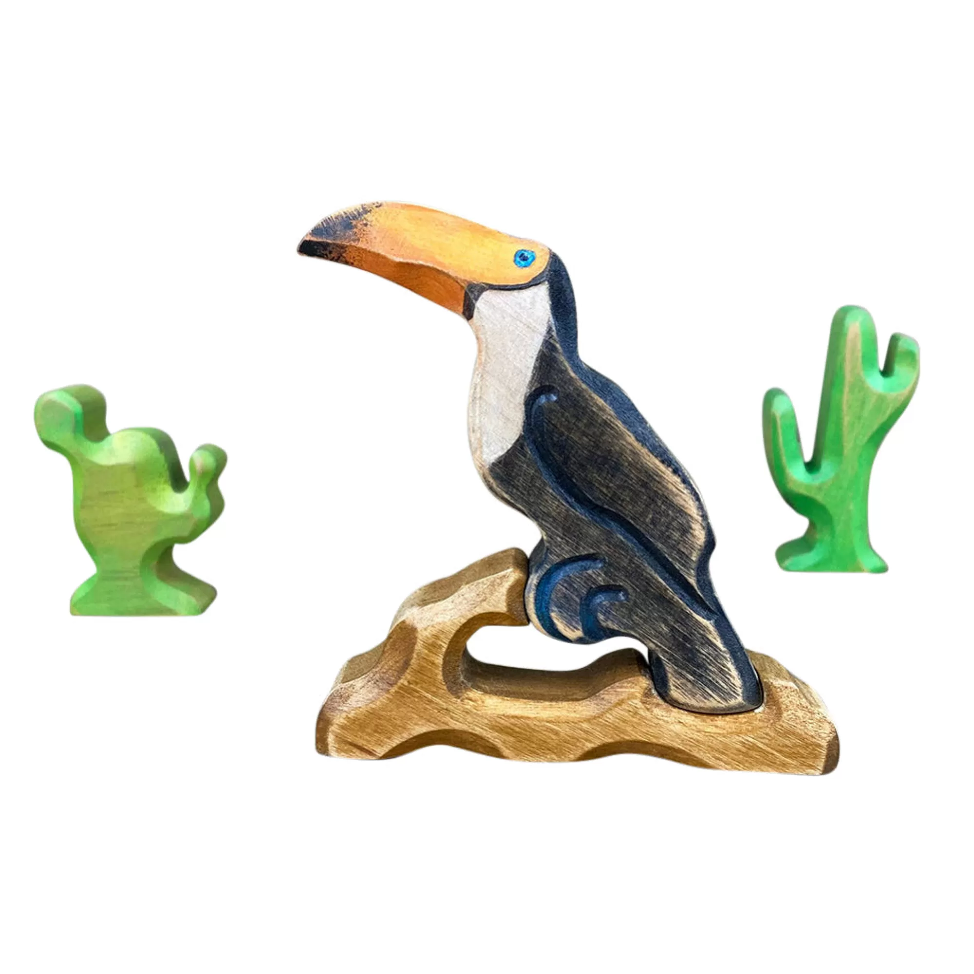 Green Taiga Forest Animals-Wooden Toucan