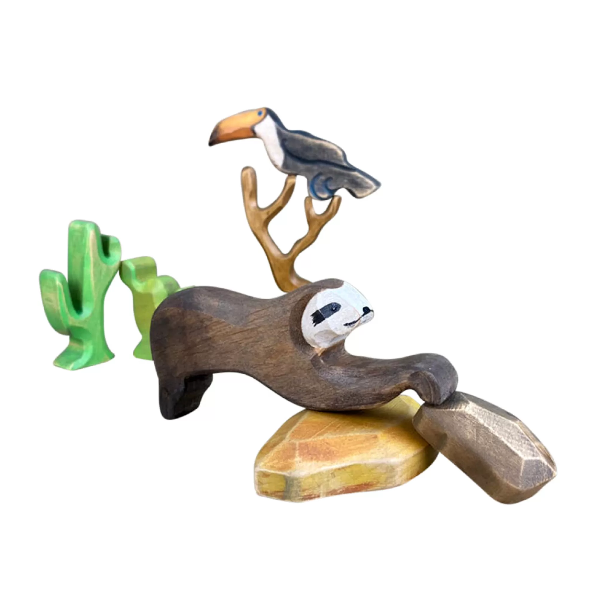 Green Taiga Forest Animals-Wooden Toucan