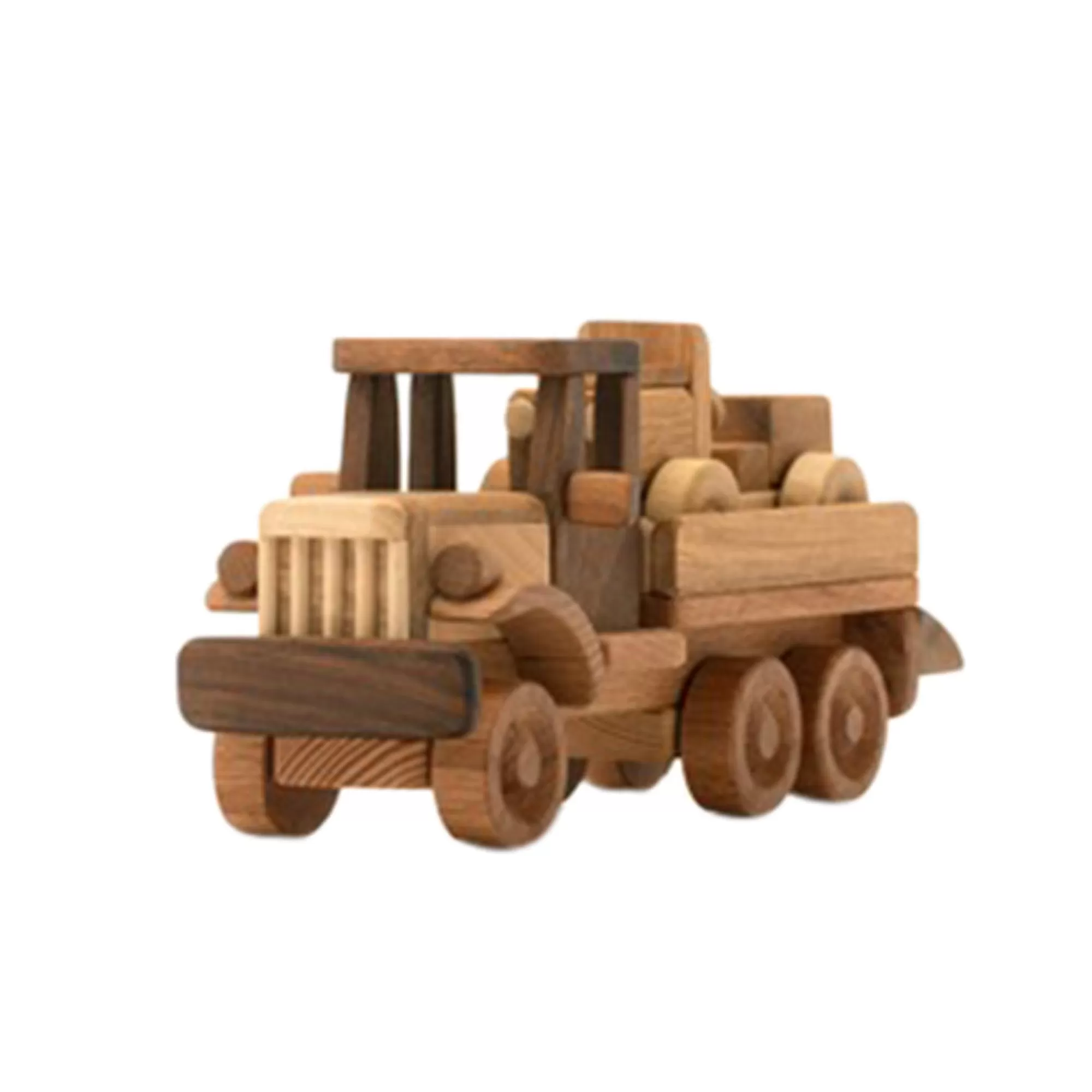 Kind Wood Pecker Trucks-Wooden Tow Truck With Car - Alvara