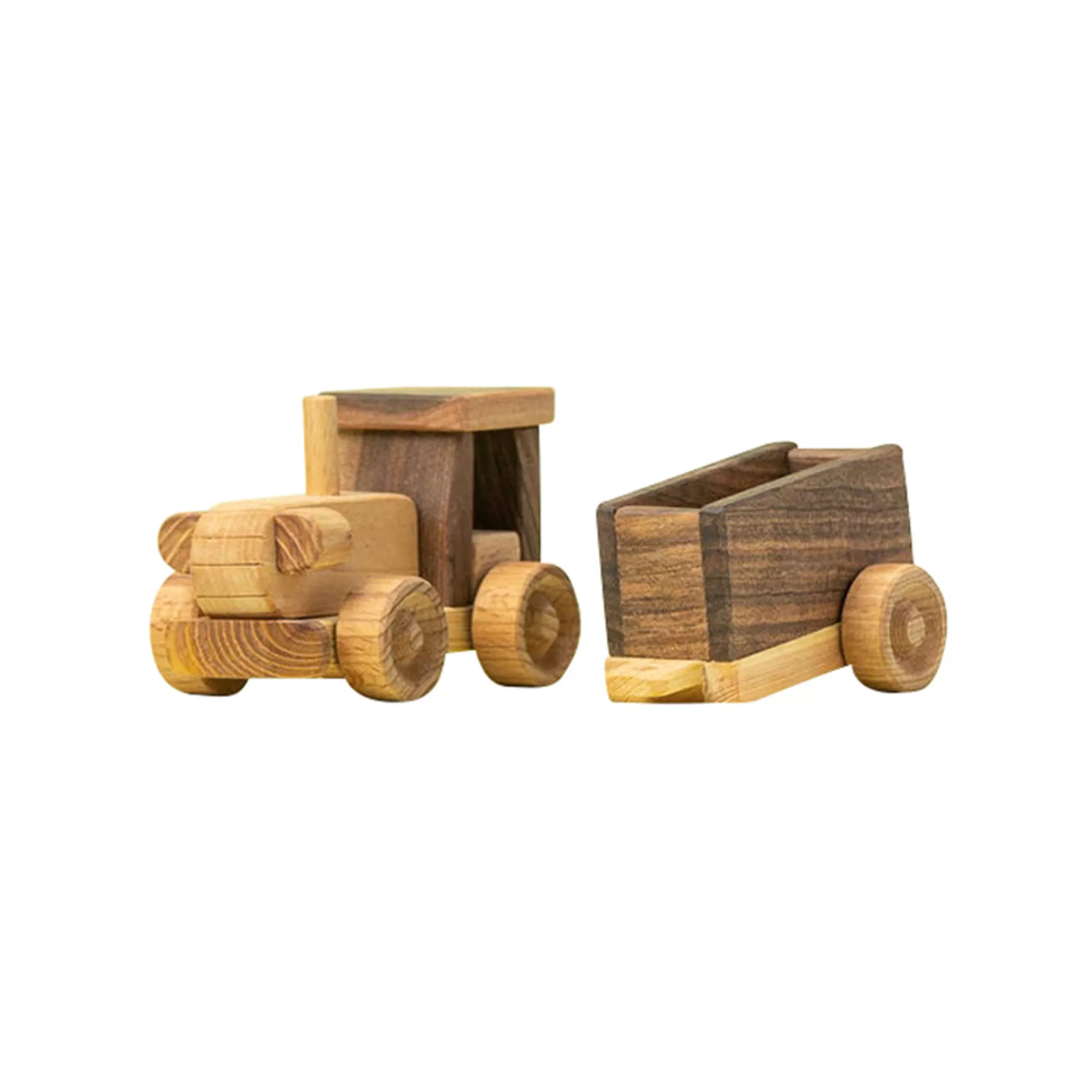 Kind Wood Pecker Tractors-Wooden Tractor With Trailer - Isobel