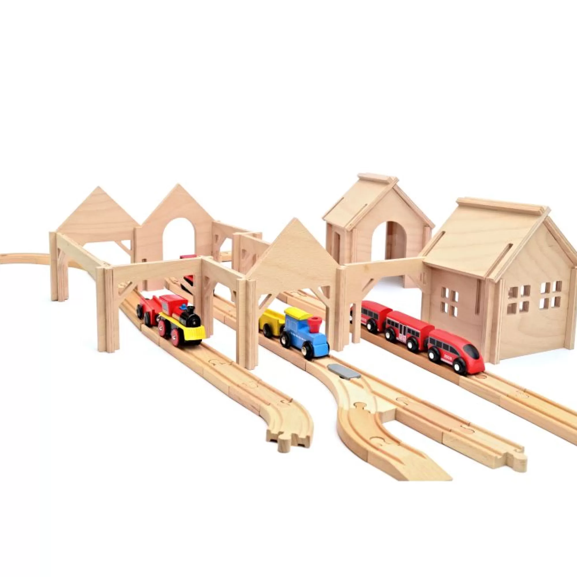 Domeczech Large Toys-Wooden Train Station - Large Set