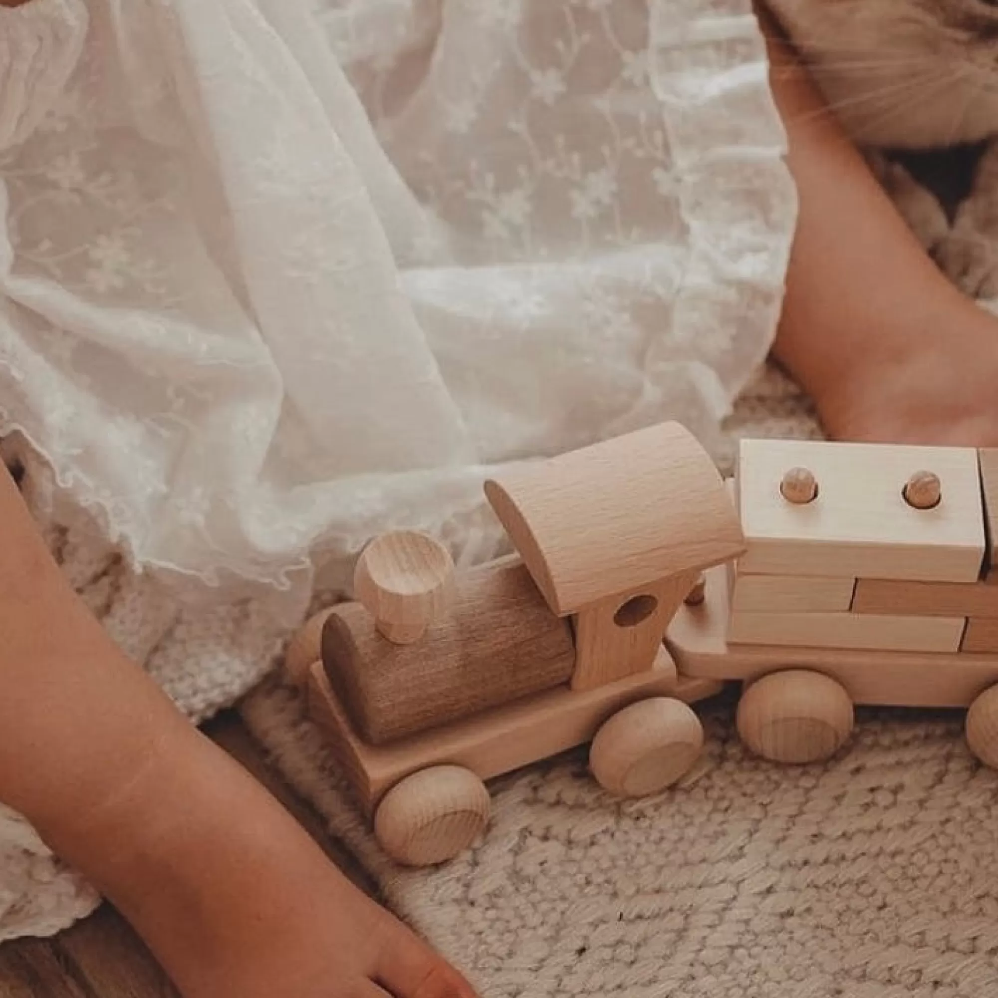 Jasio Stacking Toys-Wooden Train With Stacking Blocks - Esme