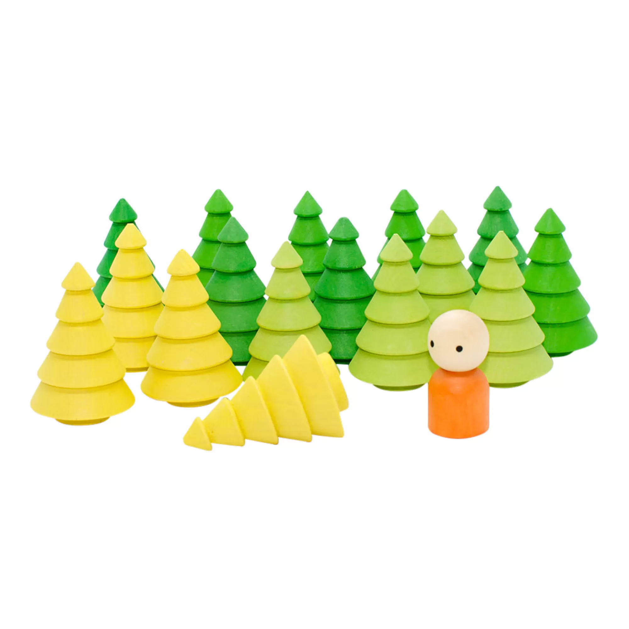 Wooden Educational Toy Wooden Trees-Wooden Tree Set - 17 Pcs Autumn