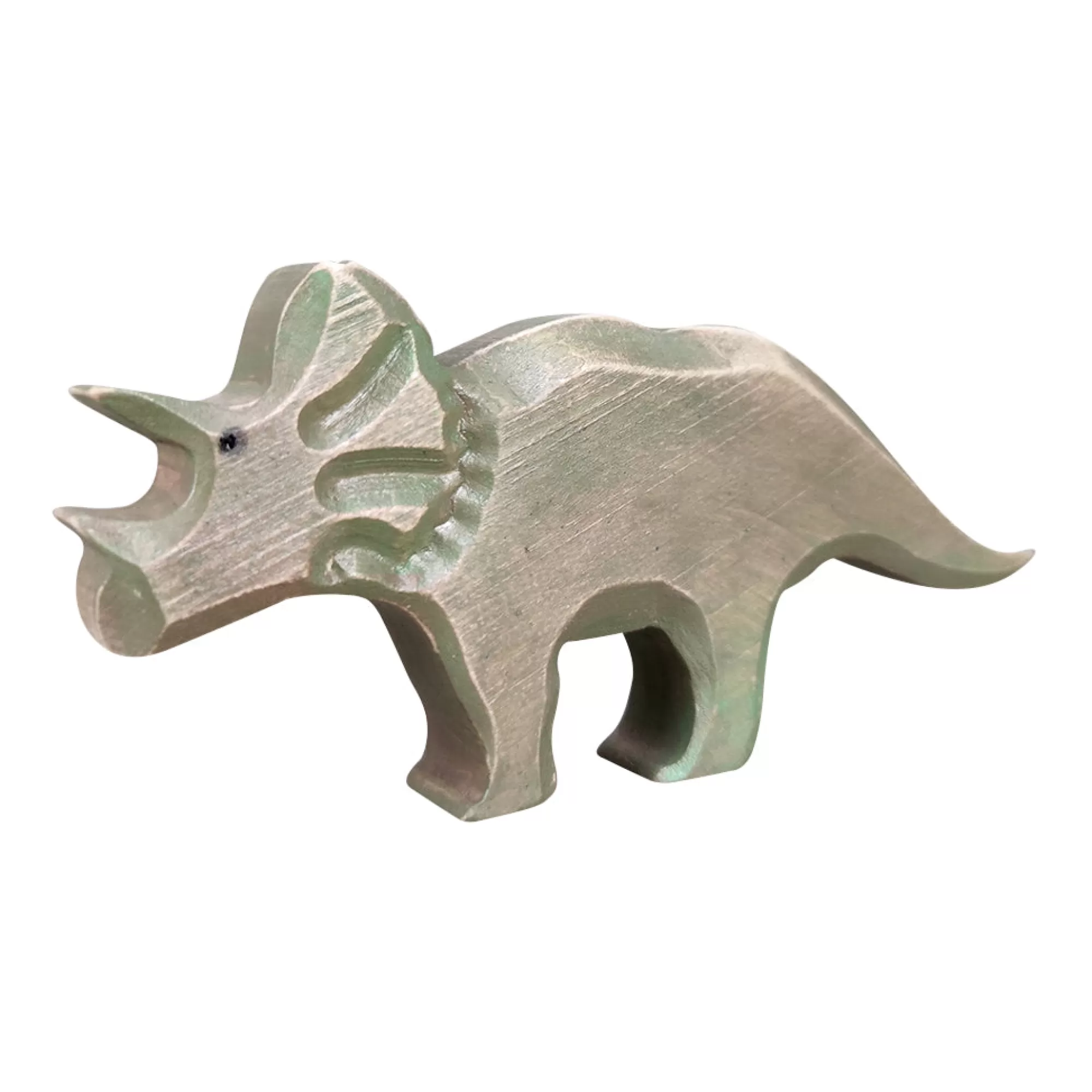 Green Taiga Dinosaurs-Wooden Triceratops