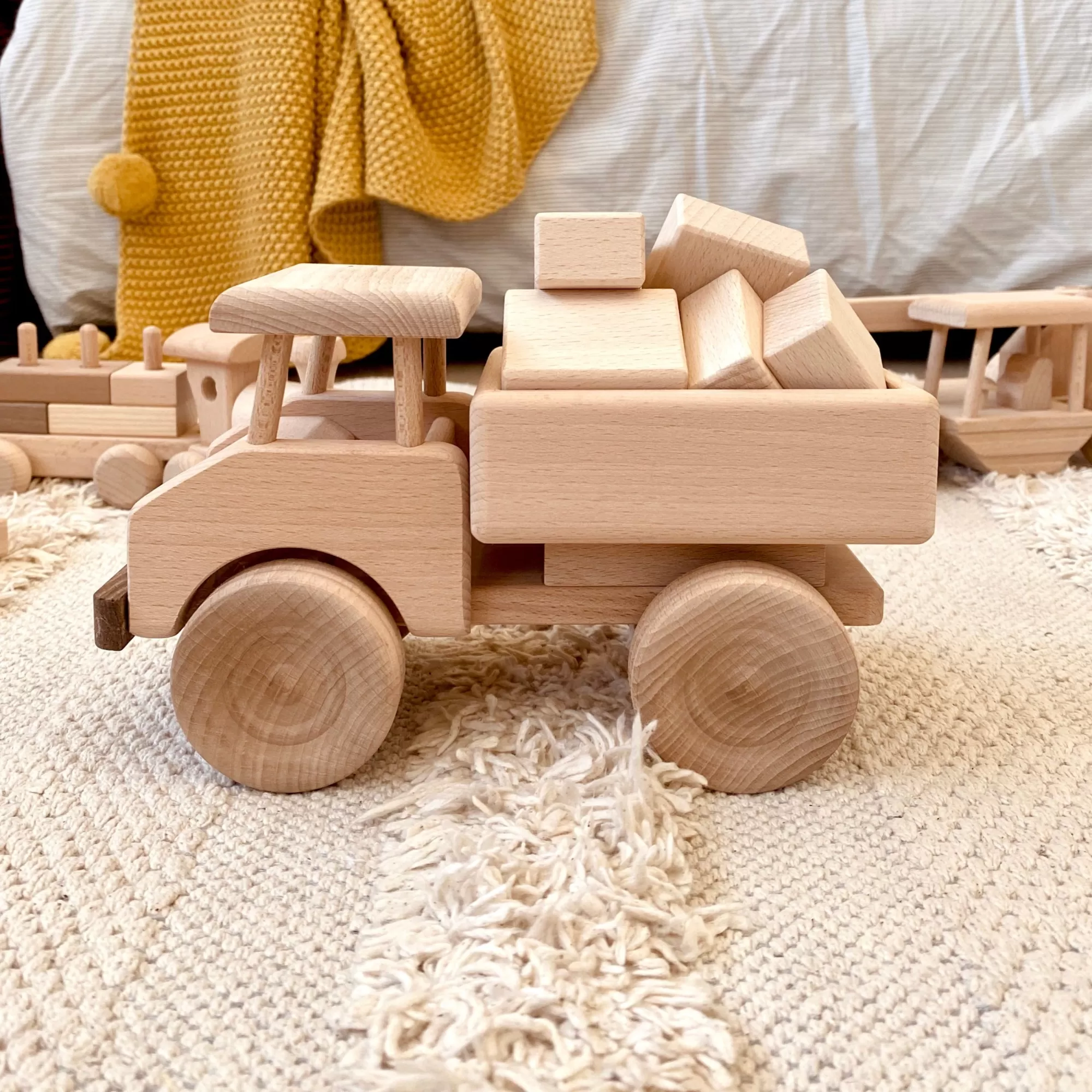 Jasio Large Toys-Wooden Truck With Blocks - Darby (Arriving November)