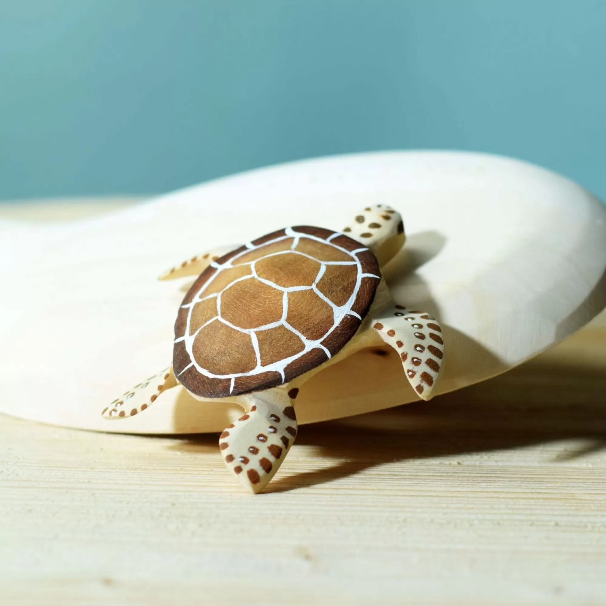 Bumbu Toys Sea Animals-Wooden Turtle Mum & Hatchling - Brown