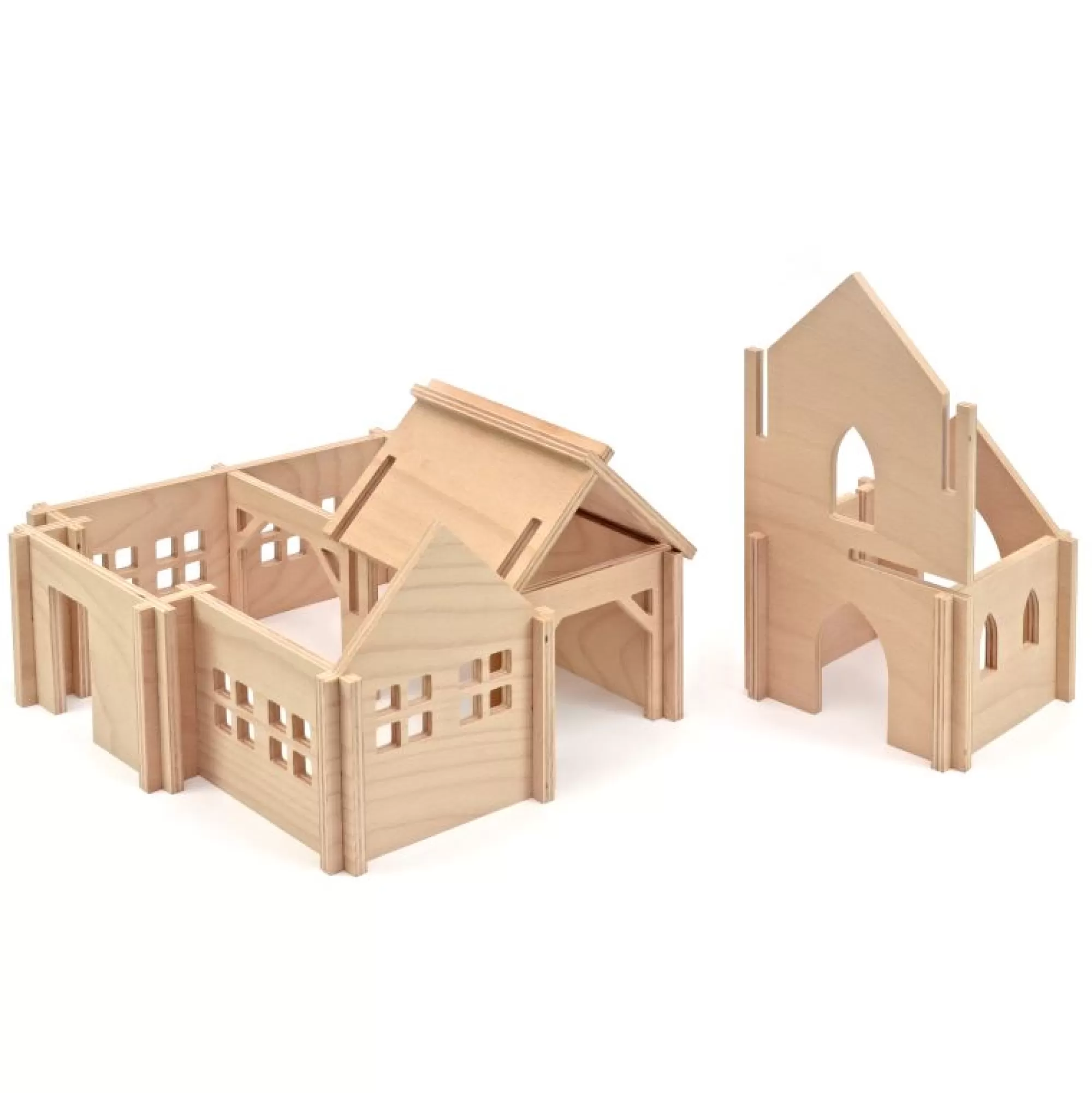 Domeczech Large Toys-Wooden Village With Church - Large Set