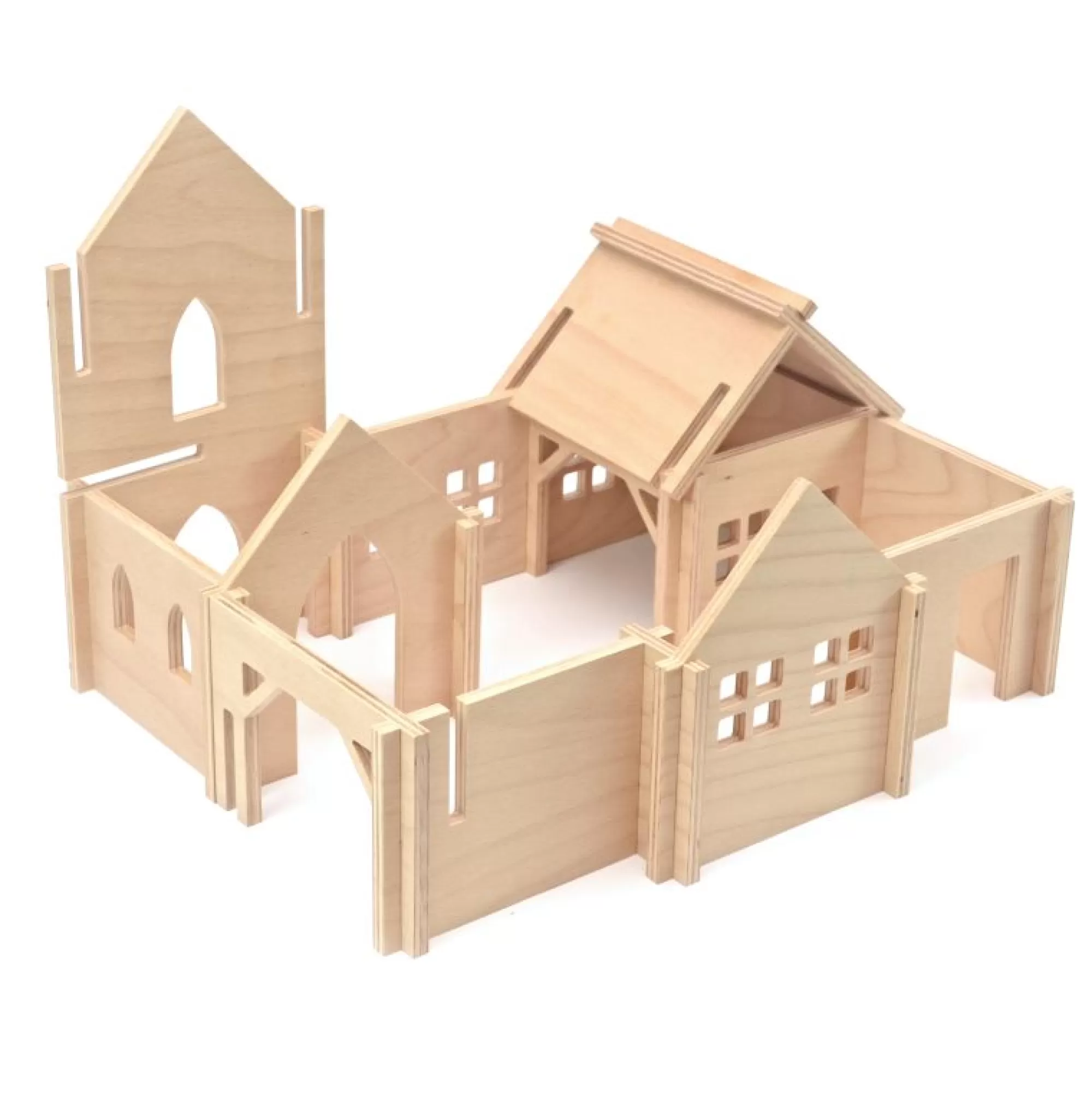 Domeczech Large Toys-Wooden Village With Church - Large Set