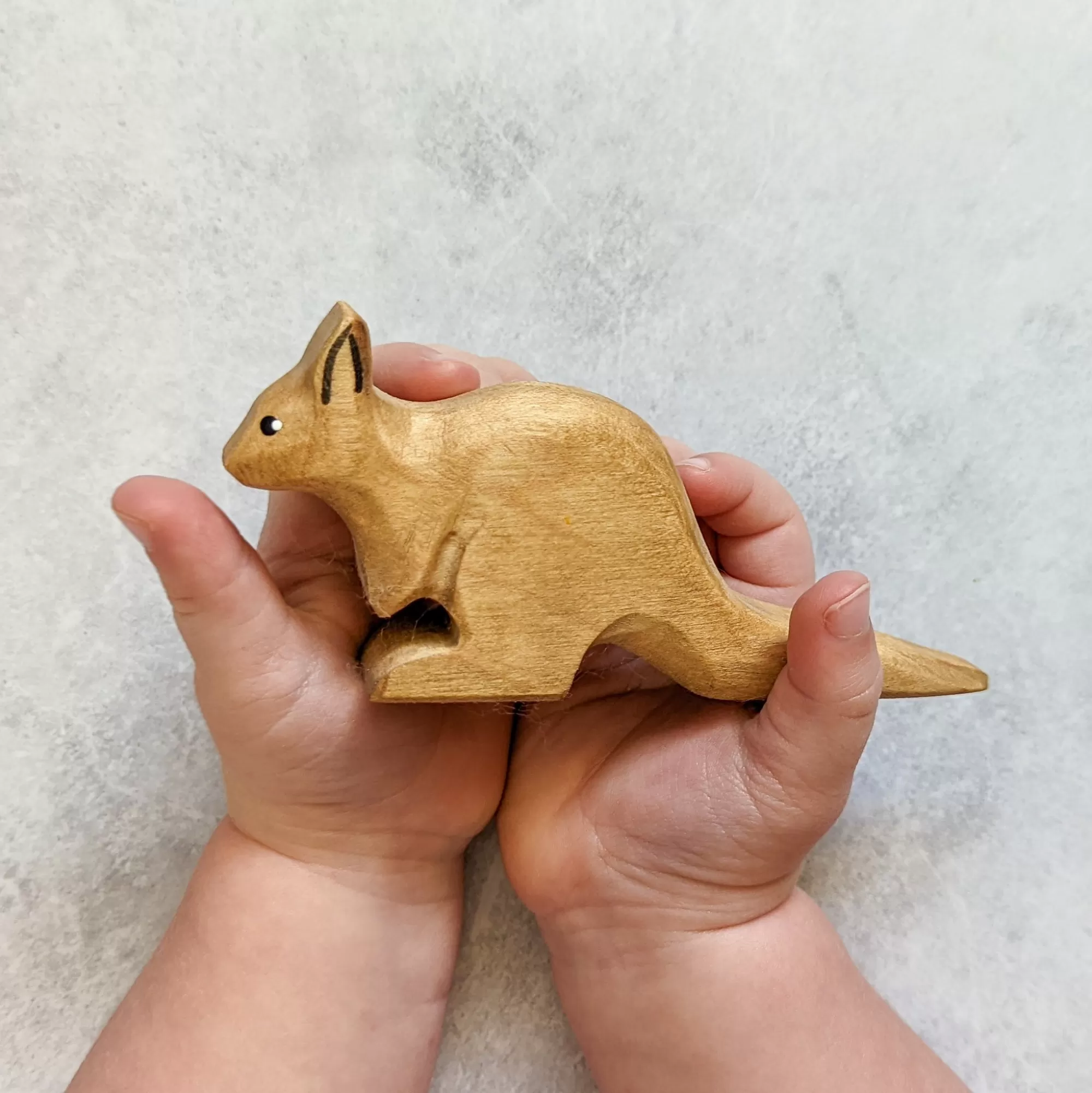 NOM Handcrafted Waldorf Inspired-Wooden Wallaby