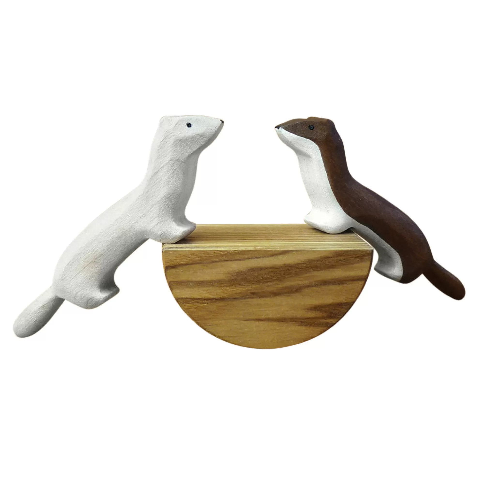 Forest Melody Waldorf Inspired-Wooden Weasel Set (2 Pieces)