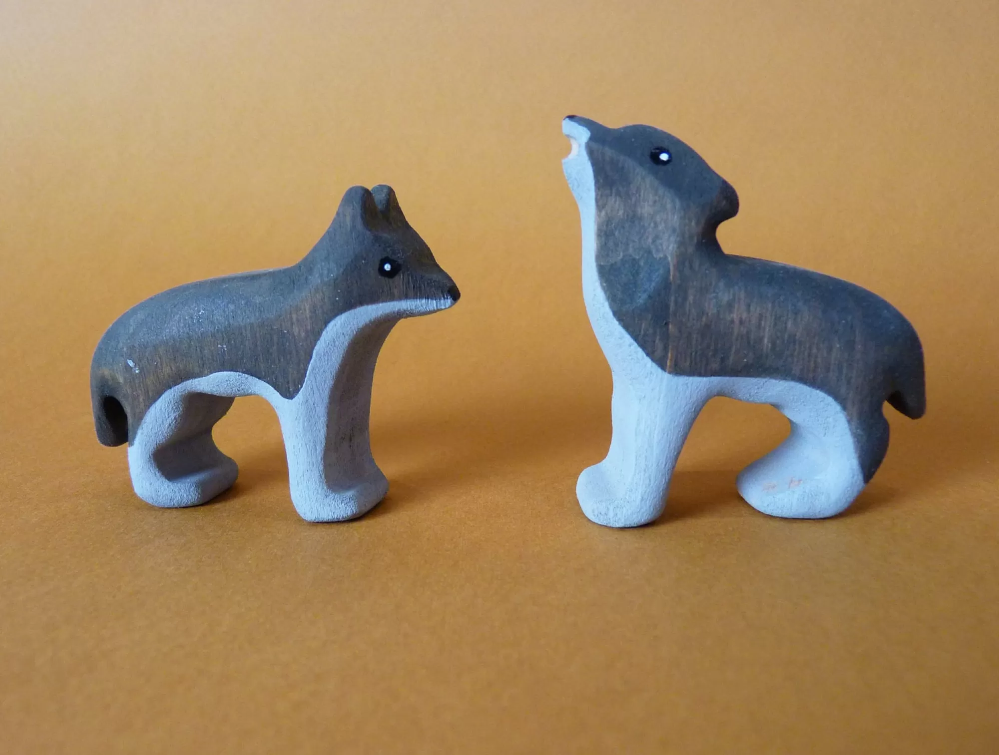 Forest Melody Waldorf Inspired-Wooden Wolf Cub Set