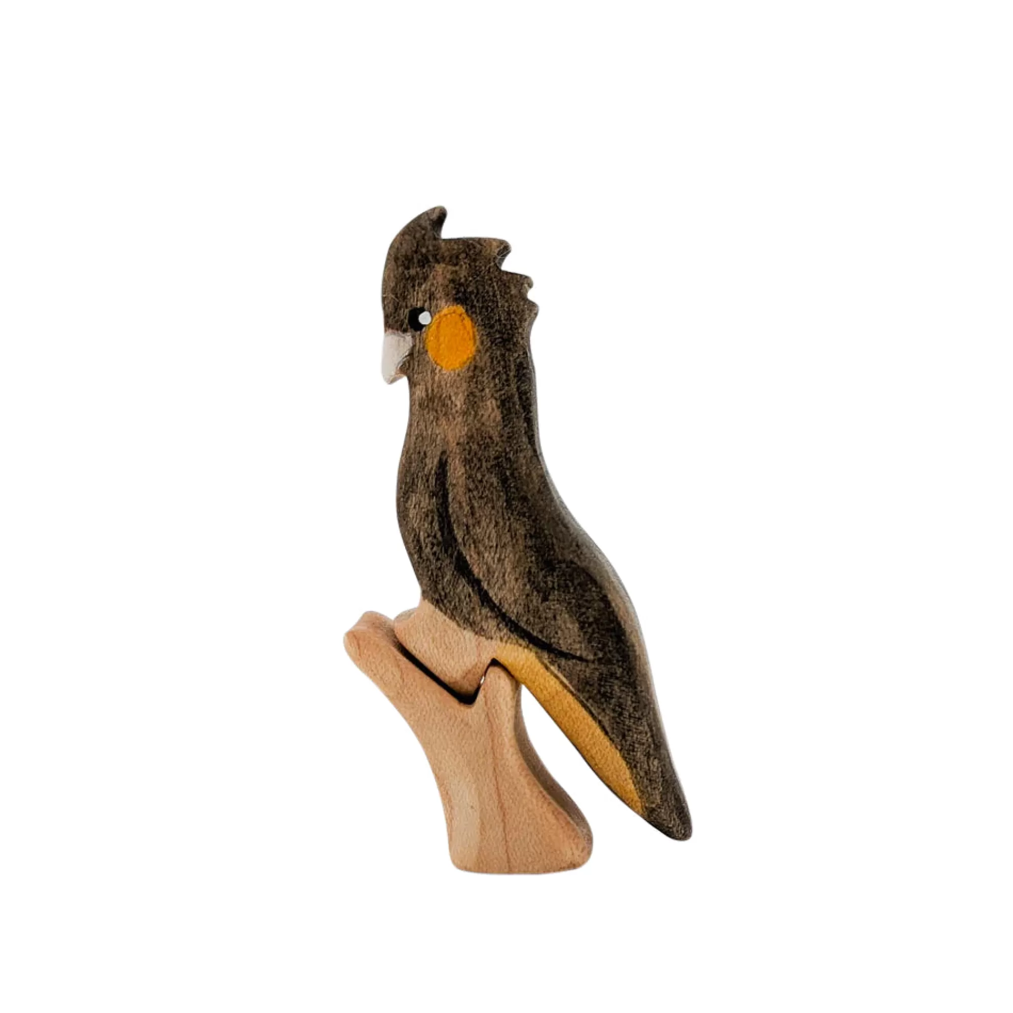 NOM Handcrafted Waldorf Inspired-Wooden Yellow-Tailed Black Cockatoo